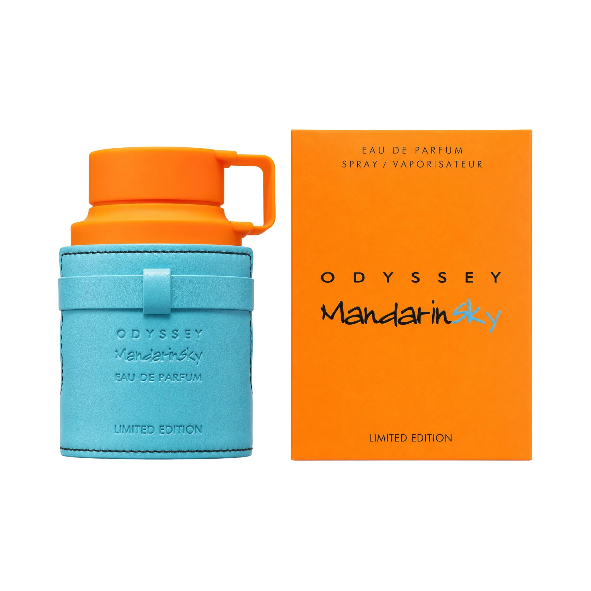 Frasco y caja de Odyssey Mandarin Sky Armaf Eau de Parfum Para Hombre