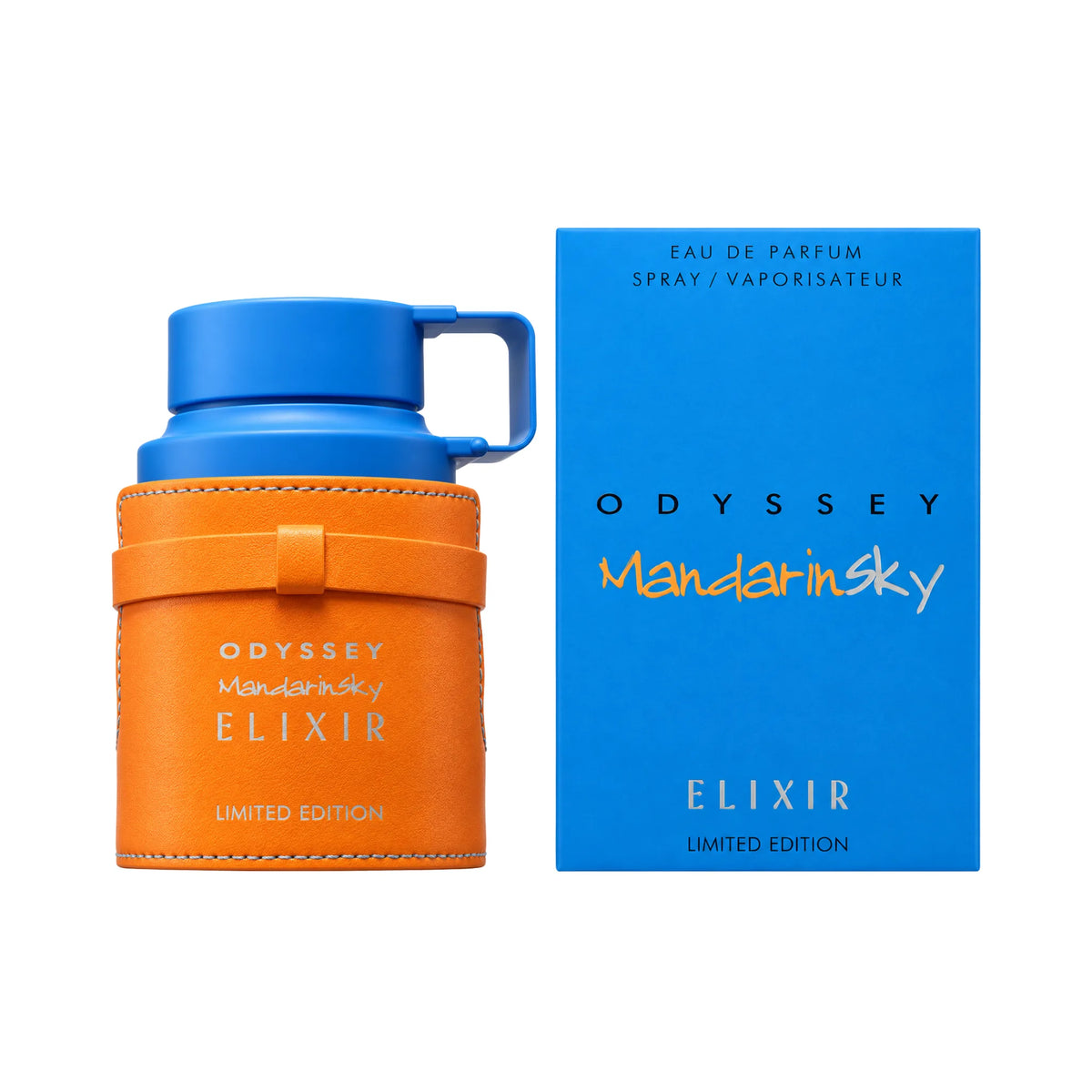 Caja y botella de Odyssey Mandarin Sky Elixir Armaf Eau de Parfum