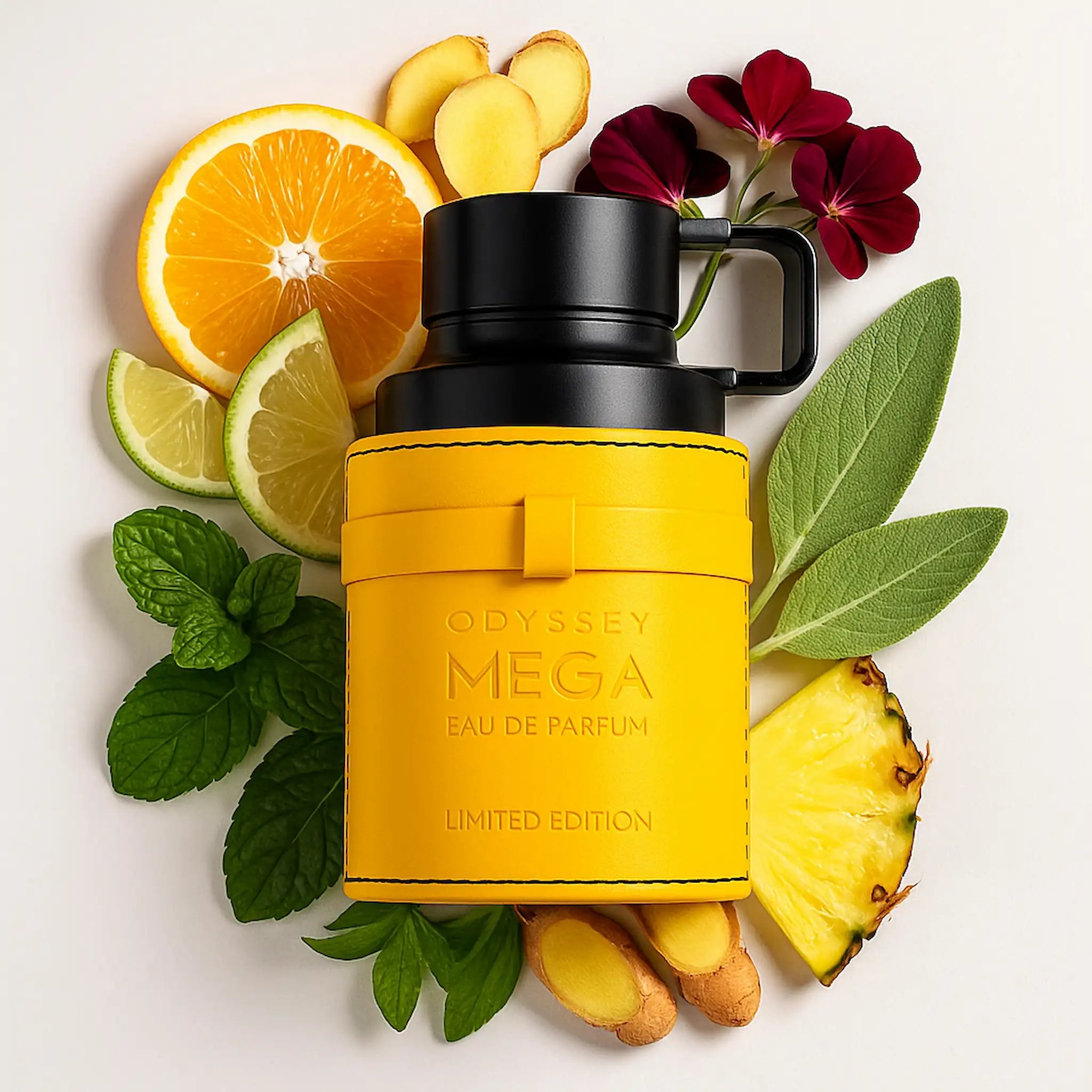 Odyssey_Mega_Armaf_Eau_de_Parfum_Para_Hombre_Fondo_Blanco_Naranja_Jengibre_Bergamota_Limón_Menta_Piña_Geranio_Salvia