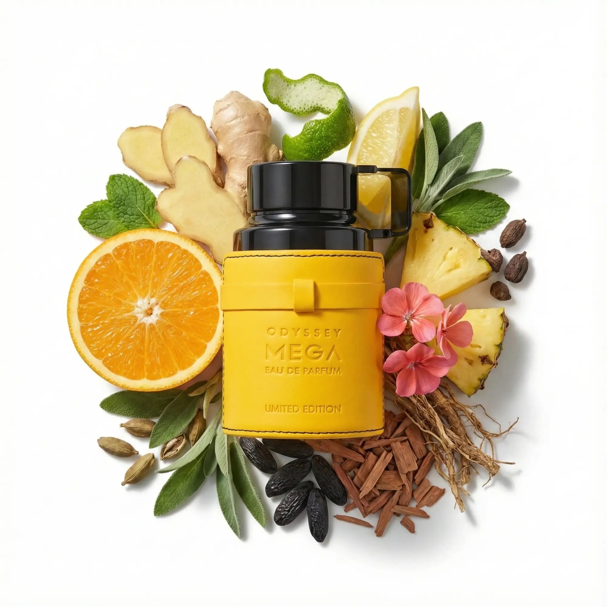 Odyssey_Mega_Armaf_Eau_de_Parfum_Para_Hombre_Fondo_Blanco_Naranja_Jengibre_Bergamota_Limón_Menta_Piña_Geranio_Salvia