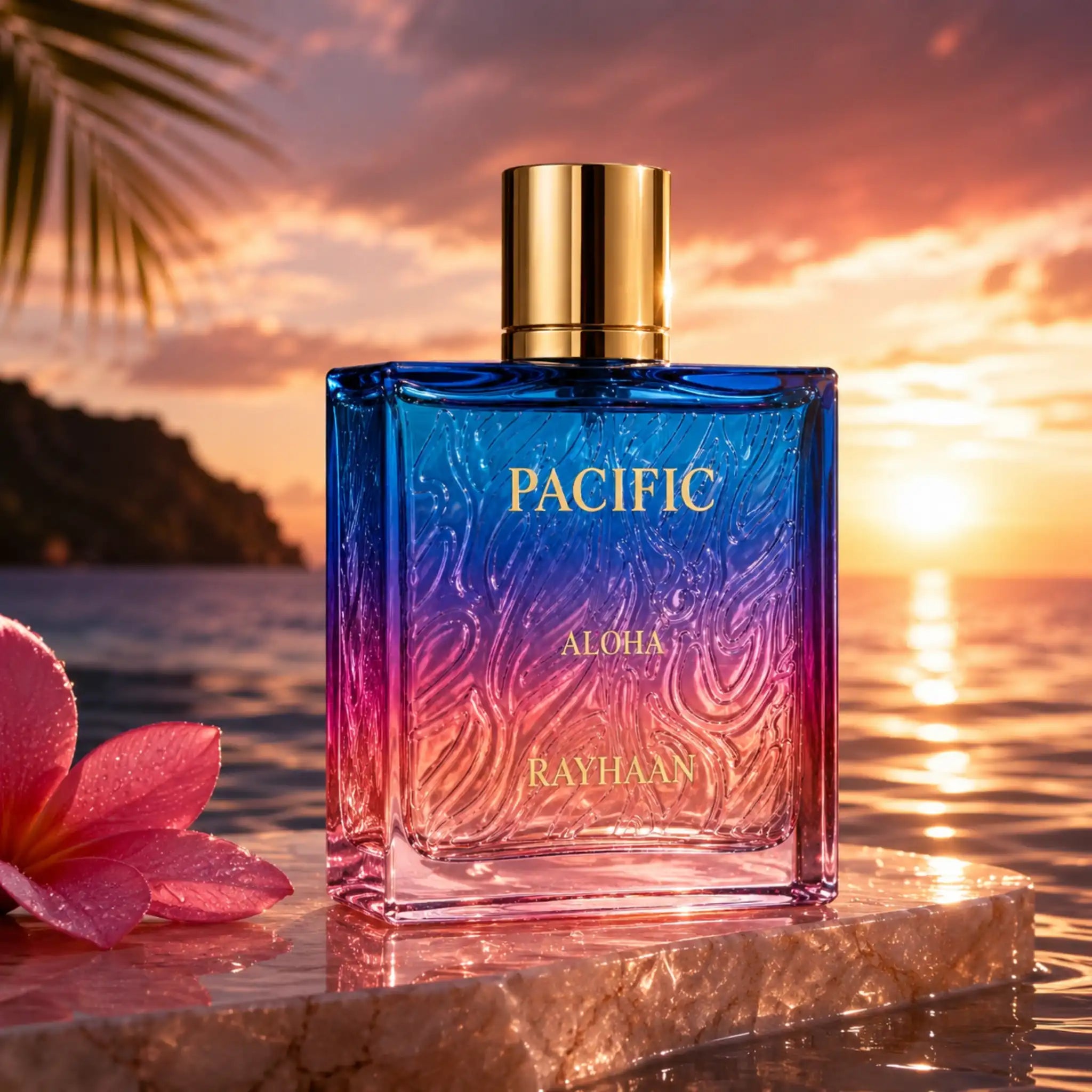 Fondo creativo del perfume Pacific Aloha Rayhaan Eau de Parfum