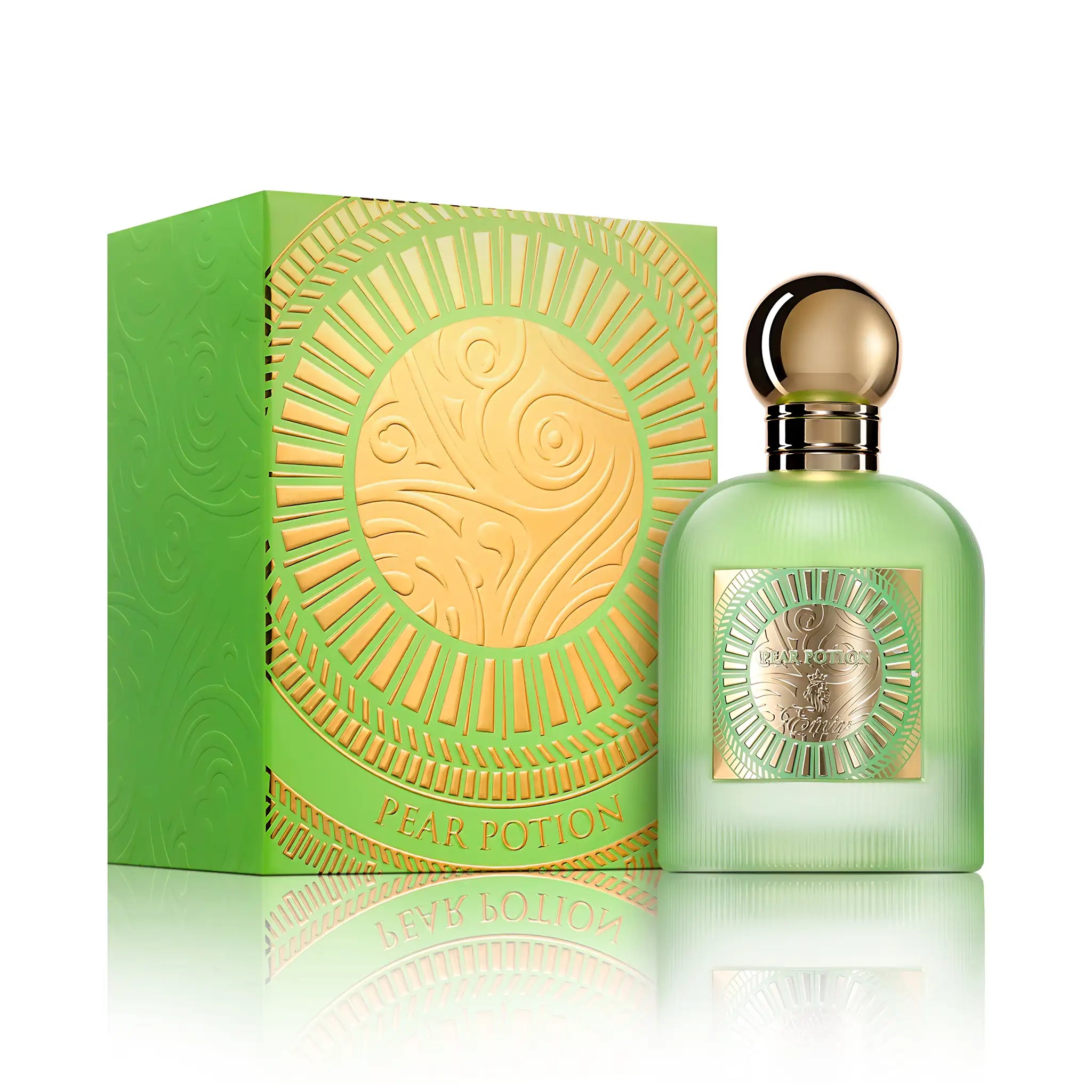 Frasco y caja de Pear Potion Emir Eau de Parfum Para Mujer