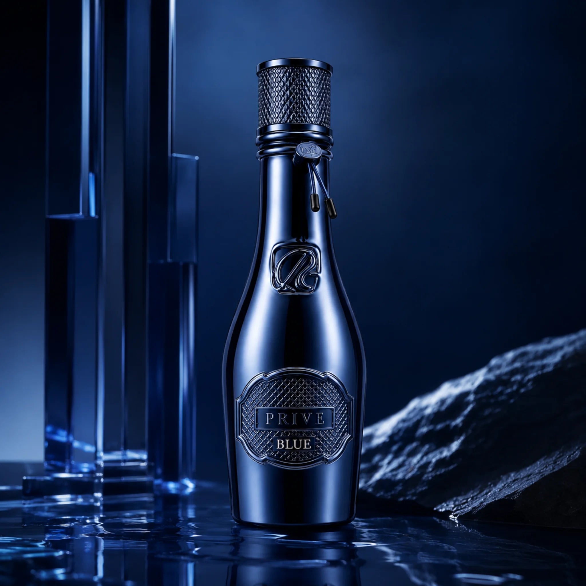 Prive Blue Riiffs Eau de Parfum con fondo creativo