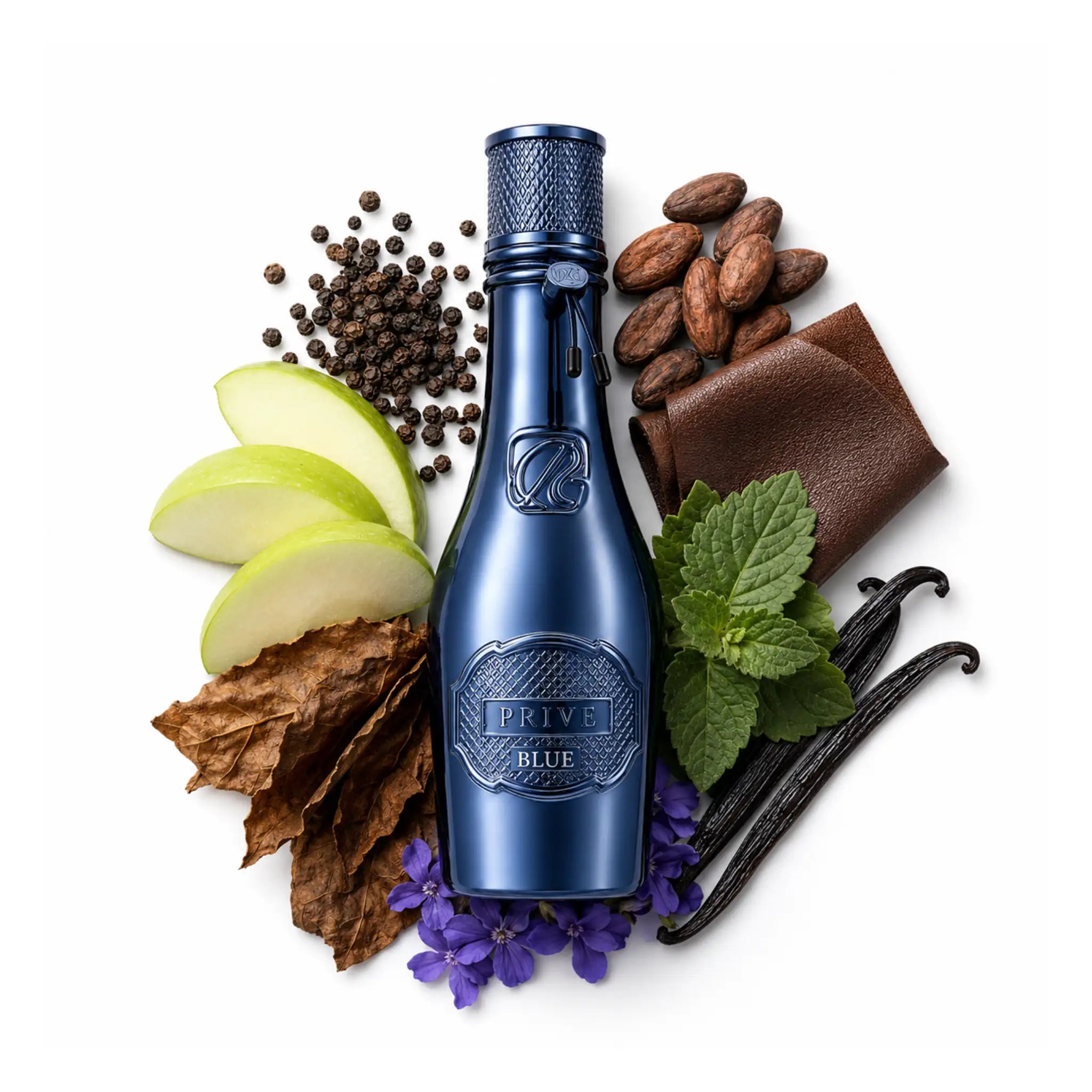 Prive Blue Riiffs Eau de Parfum con ingredientes de fondo