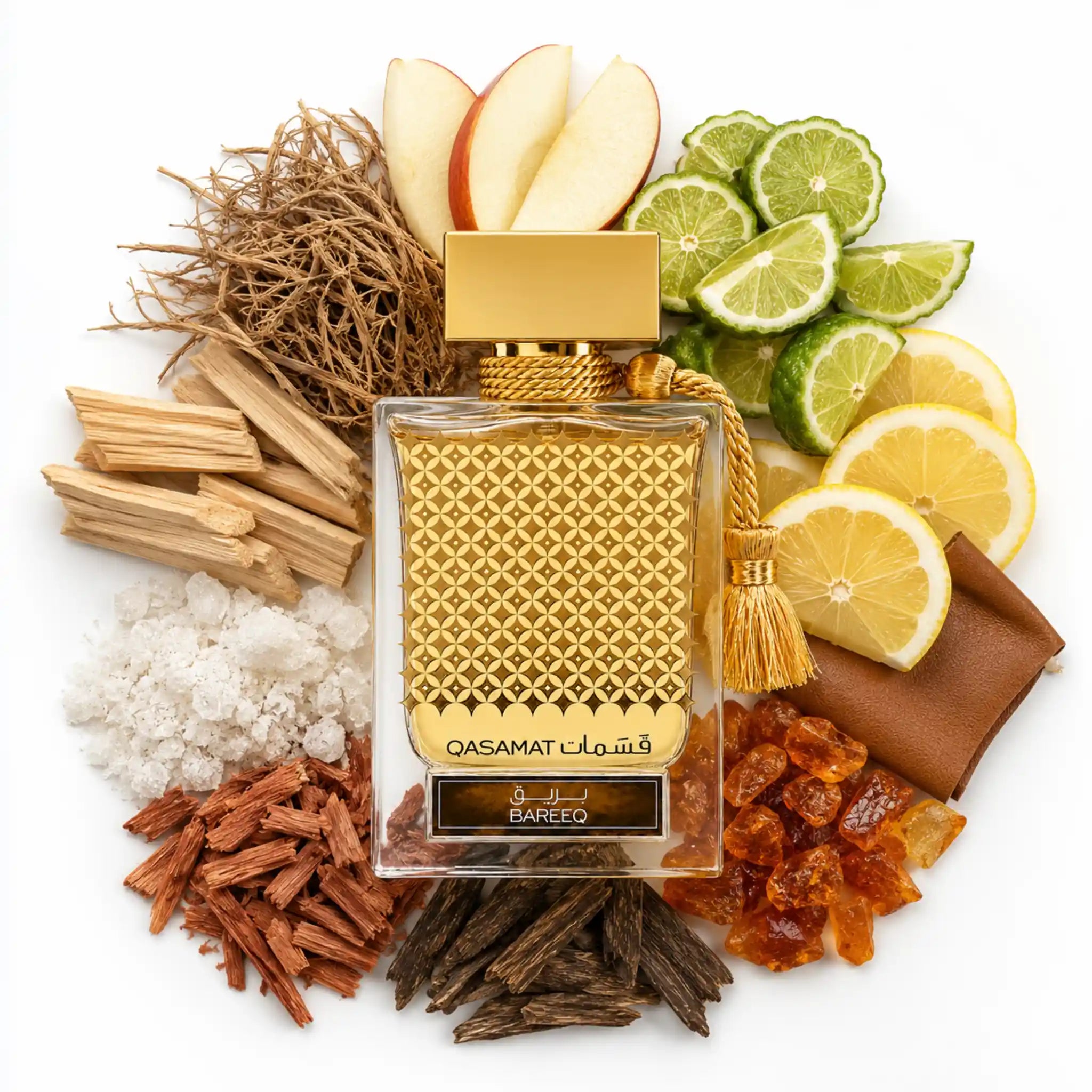 Qasamat_Rasana_Rasasi_Eau_de_Parfum_Unisex_Fondo_Blanco_Manzana_Bergamota_Limon_Cipriol_Cuero_Sandalo_Almizcle_Madera