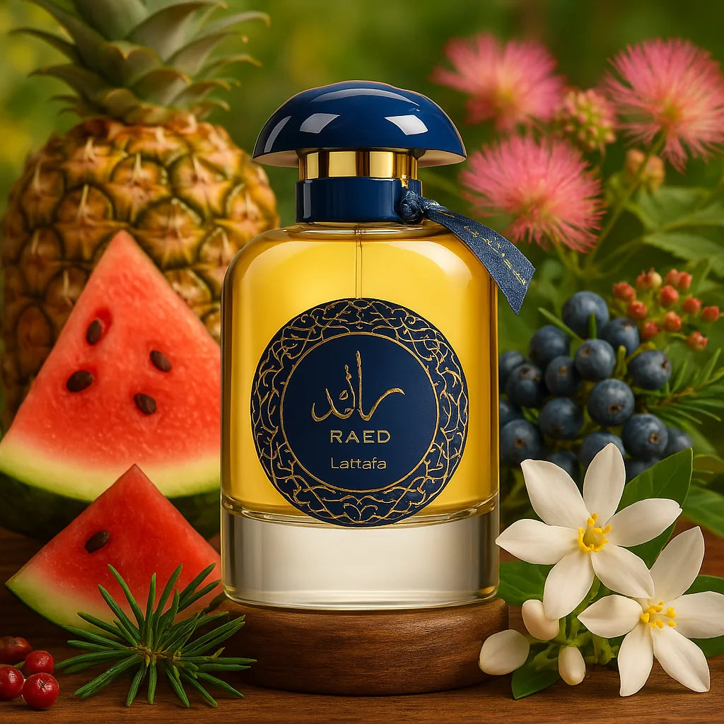 Ra'ed Luxe Lattafa Eau de Parfum Unisex con fondo de frutas