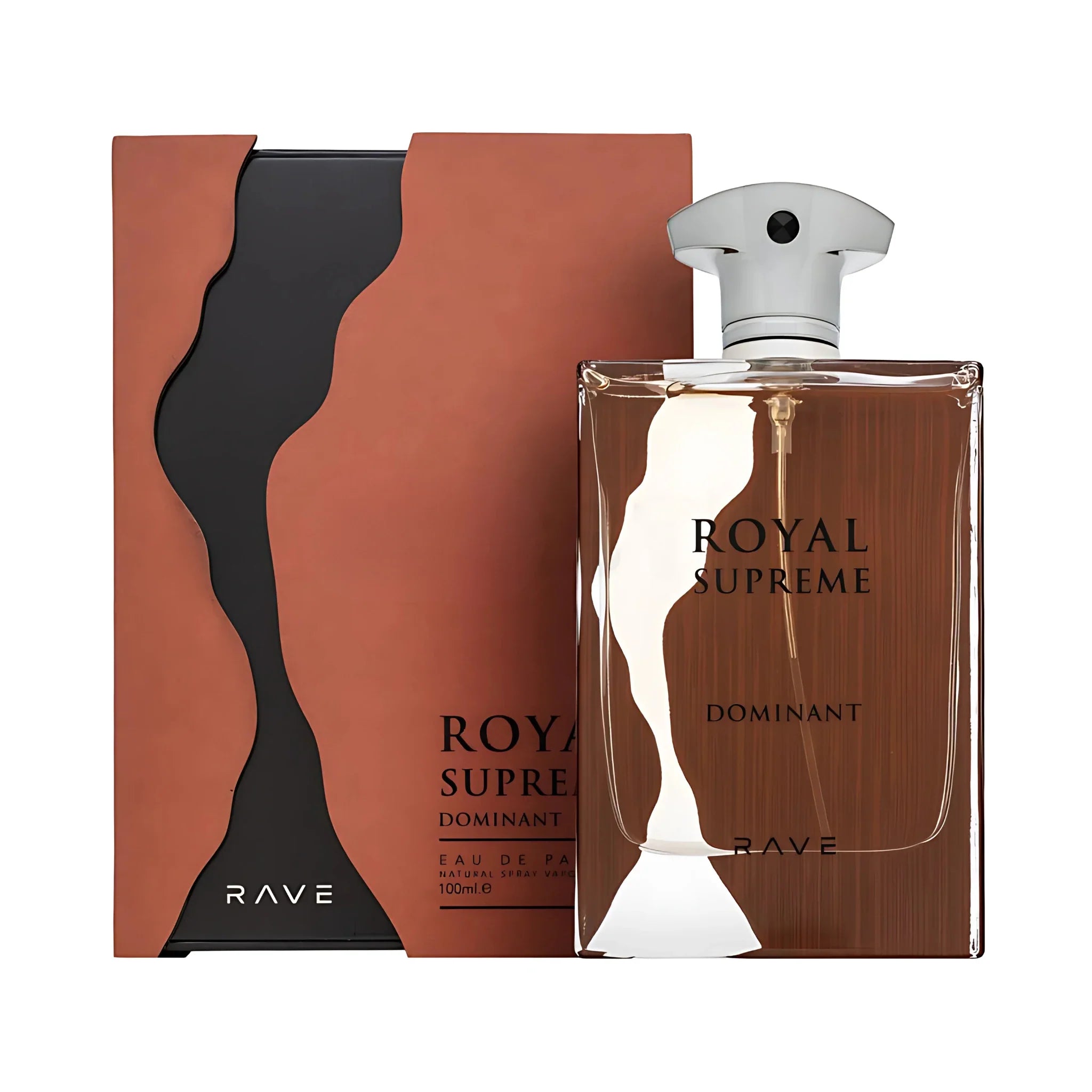 Frasco y caja de Royal Supreme Dominant Rave Eau de Parfum Unisex