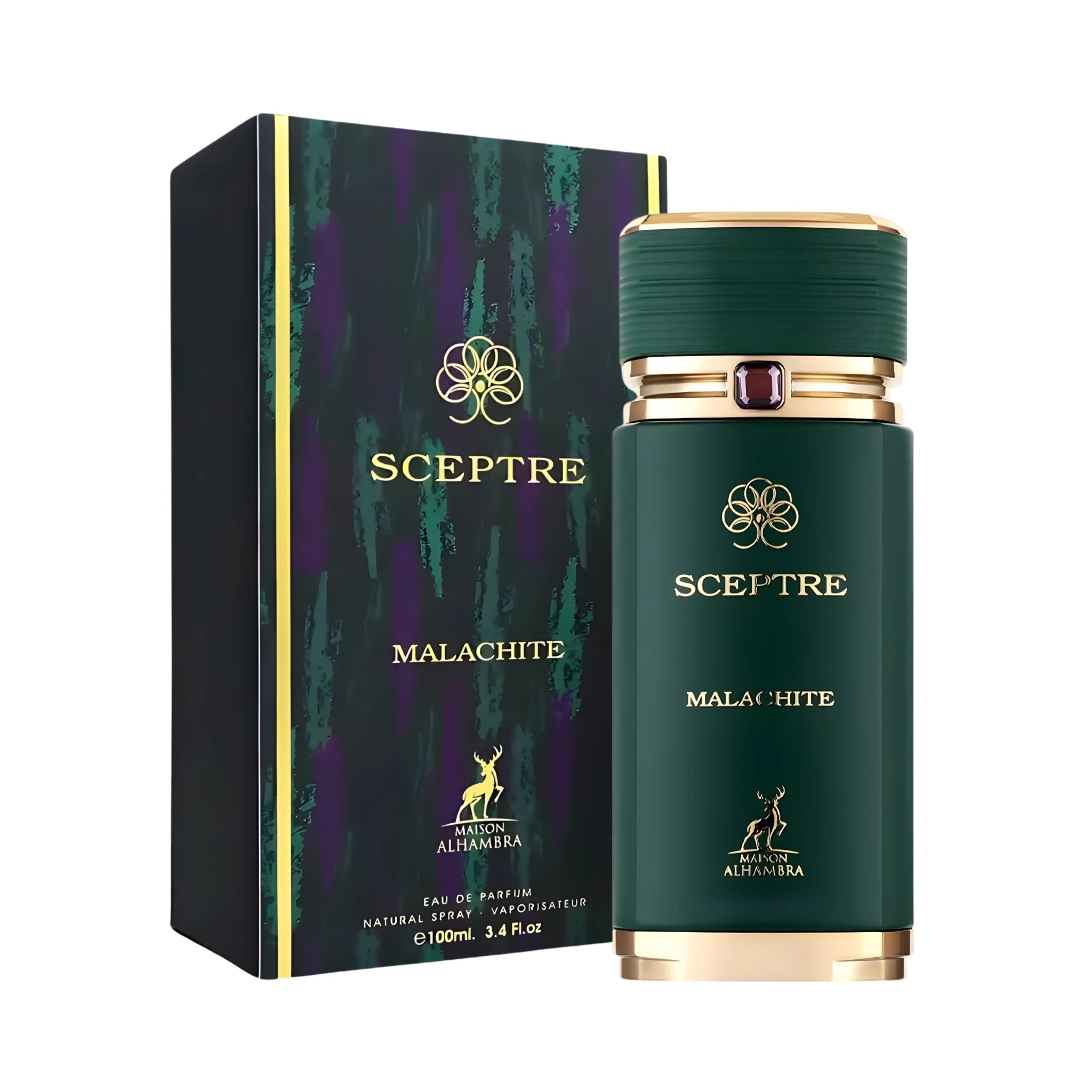 Frasco y caja de Sceptre Malachite Maison Alhambra Eau de Parfum Unisex