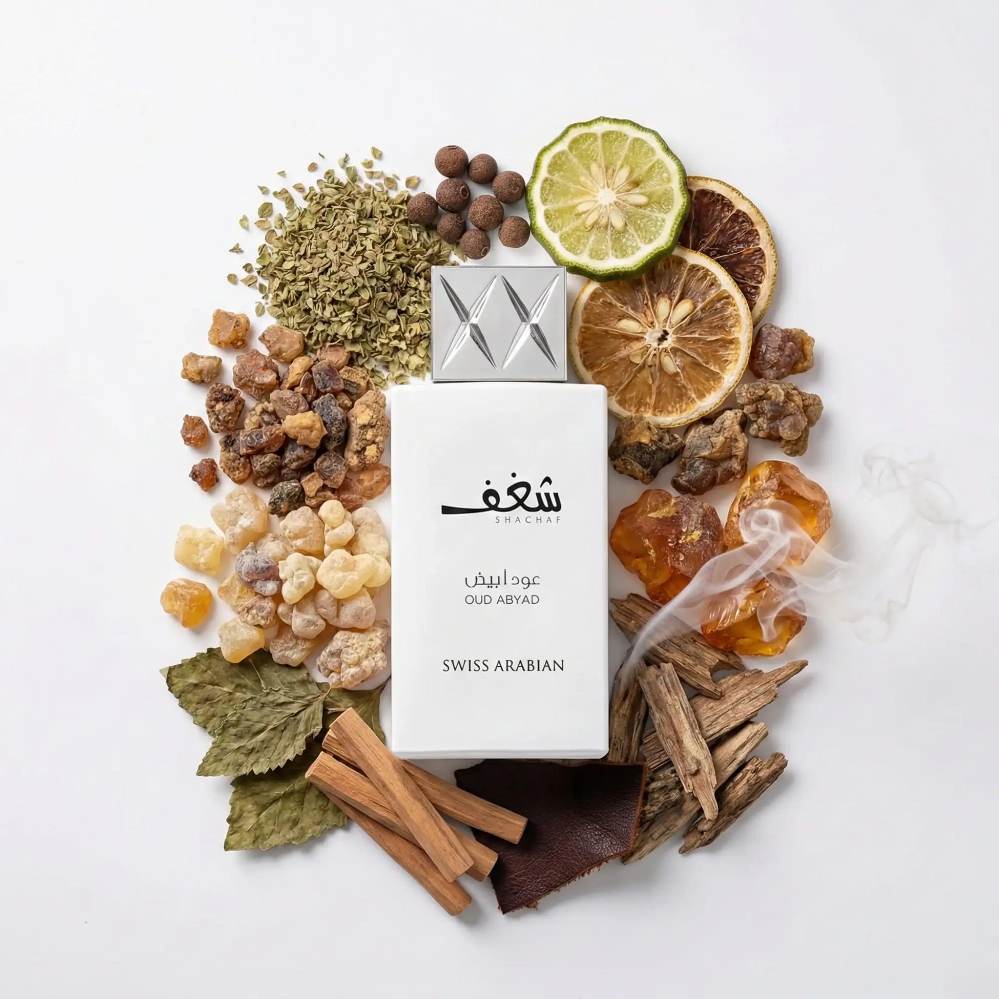 Shaghaf_Oud_Abyad_Swiss_Arabian_Eau_de_Parfum_Unisex_Fondo_Blanco_Oregano_Pimienta