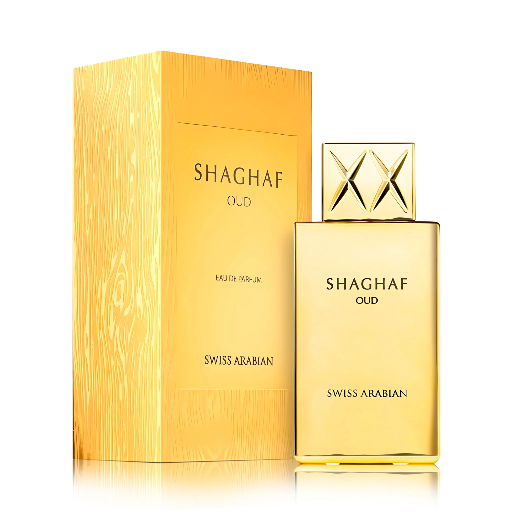 Frasco y caja del perfume Shaghaf Oud Swiss Arabian Eau de Parfum Unisex
