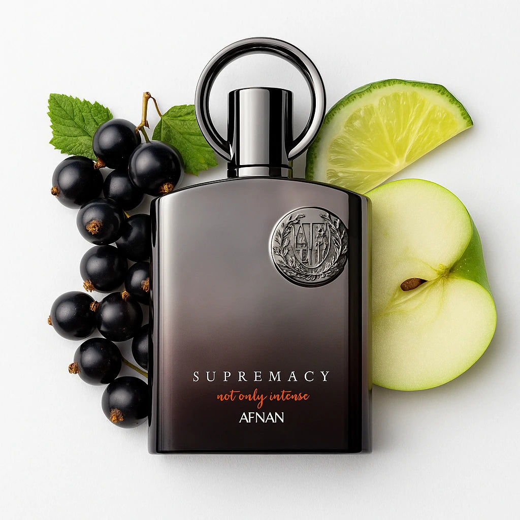 Supremacy_Not_Only_Intense_Afnan_Eau_de_Parfum_Para_Hombre_Fondo_Blanco_Grosellas_Bergamota_Manzana