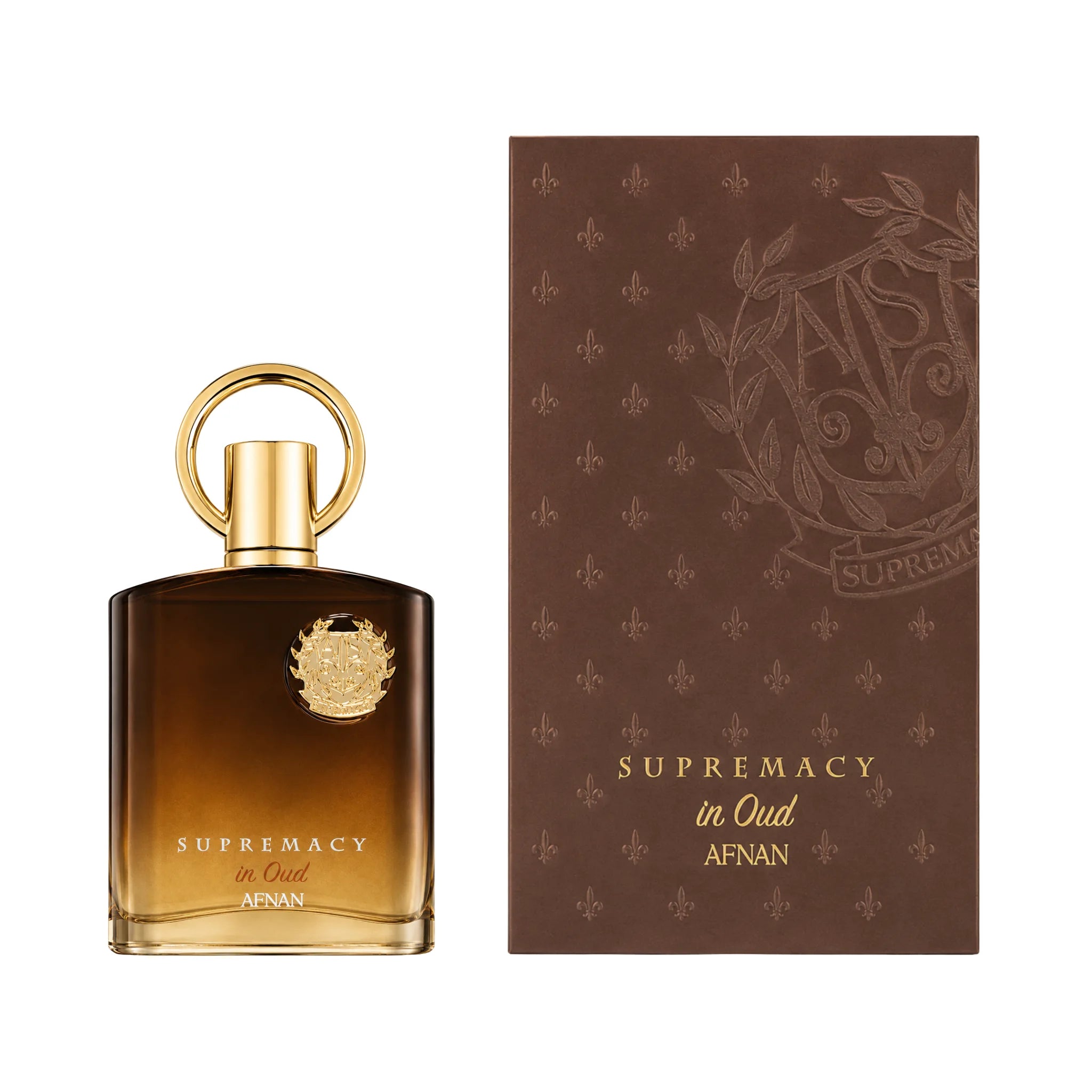 Frasco y caja del perfume Supremacy in Oud Afnan Eau de Parfum Unisex