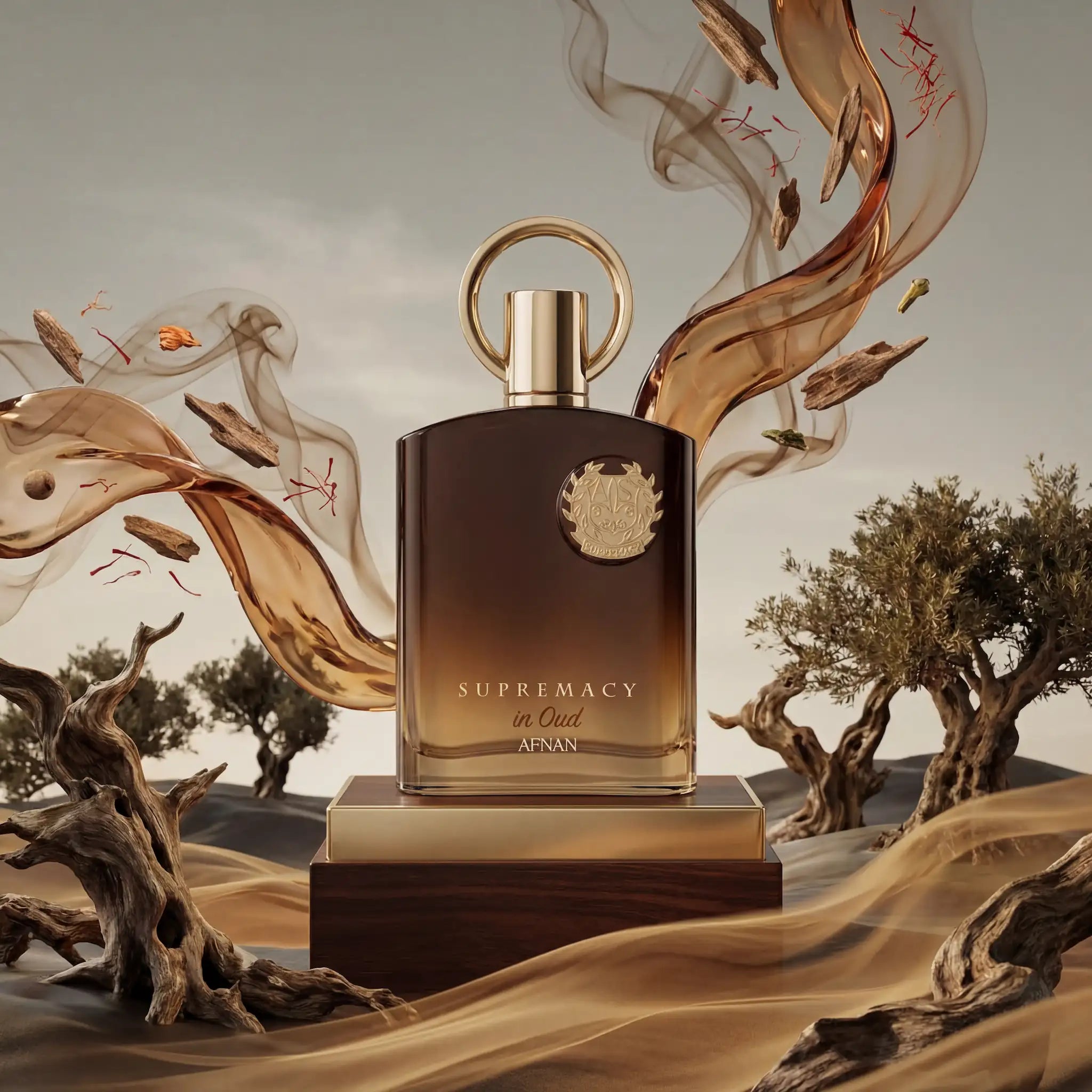 Supremacy in Oud Afnan Extrait de Parfum Unisex con fondo creativo africano