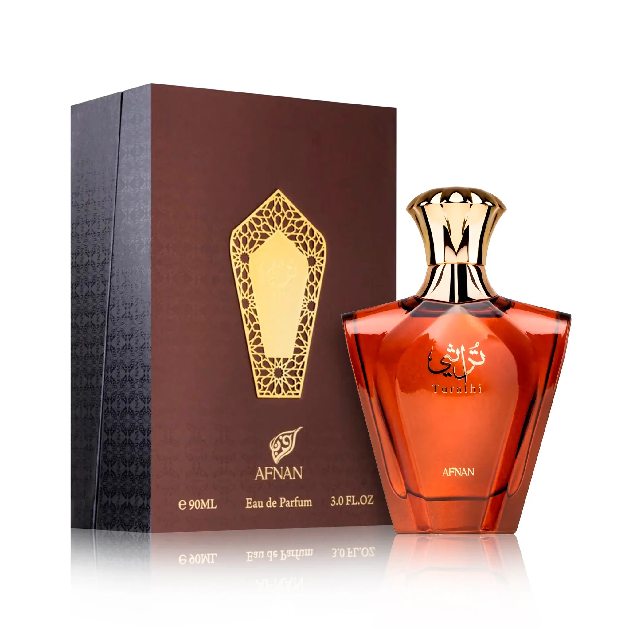 Frontal de Turathi Brown Afnan Eau de Parfum Para Hombre con su caja