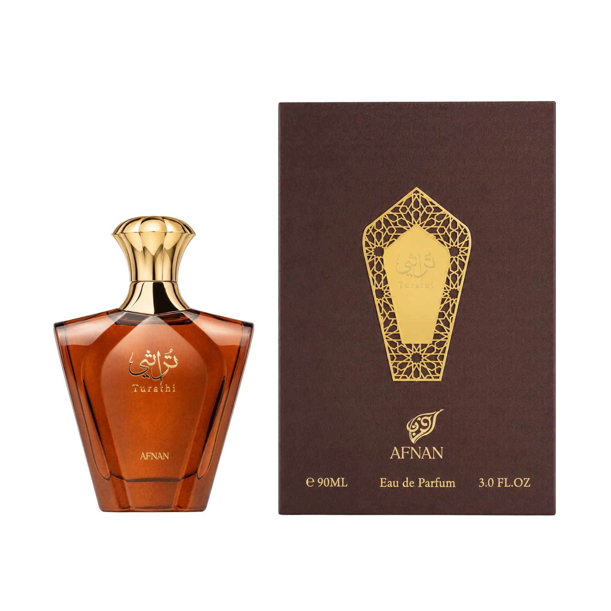 Frontal de Turathi Brown Afnan Eau de Parfum Para Hombre con su caja