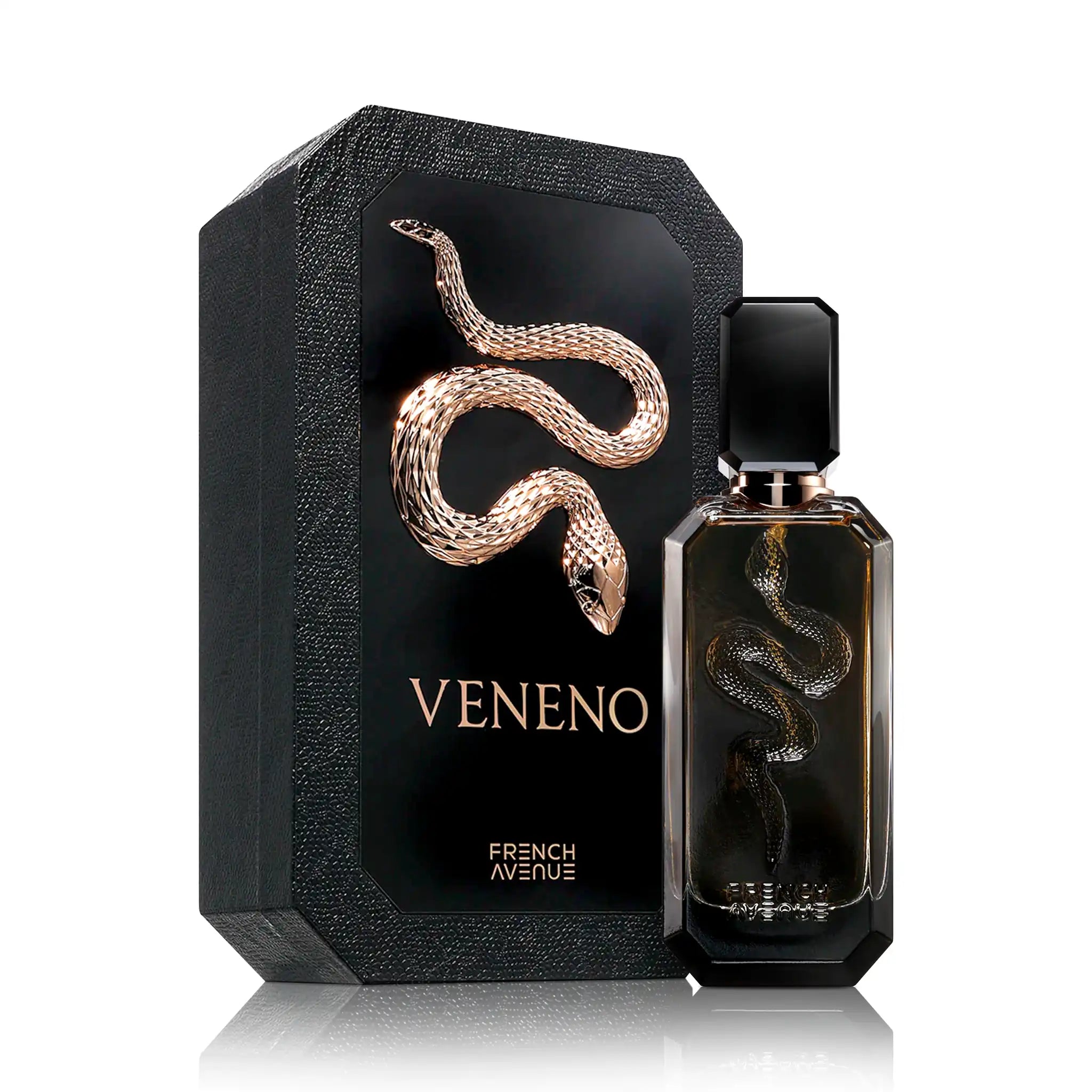 Frasco y caja de Veneno French Avenue Eau de Parfum Unisex