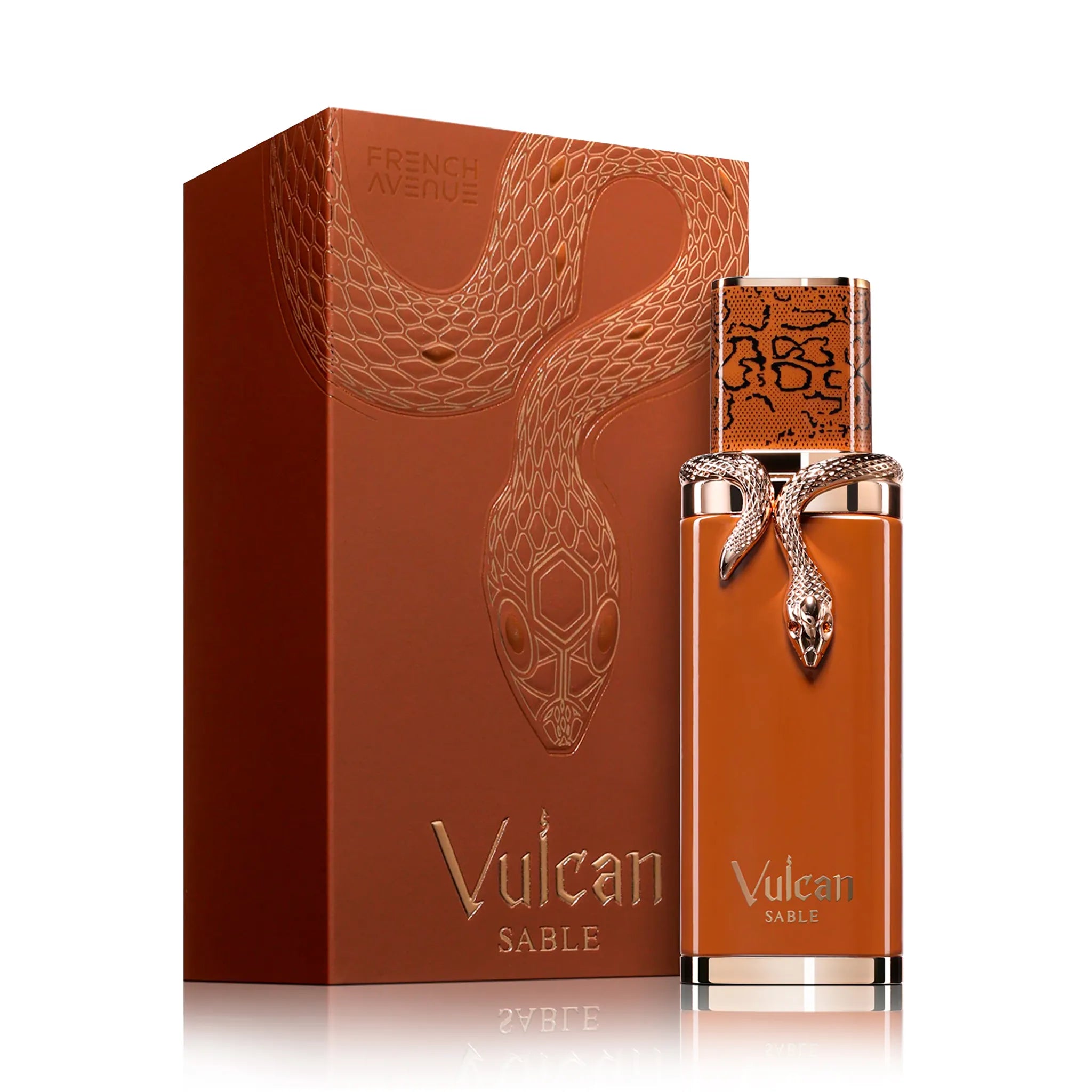Frasco y caja de Vulcan Sable French Avenue Eau de Parfum Unisex