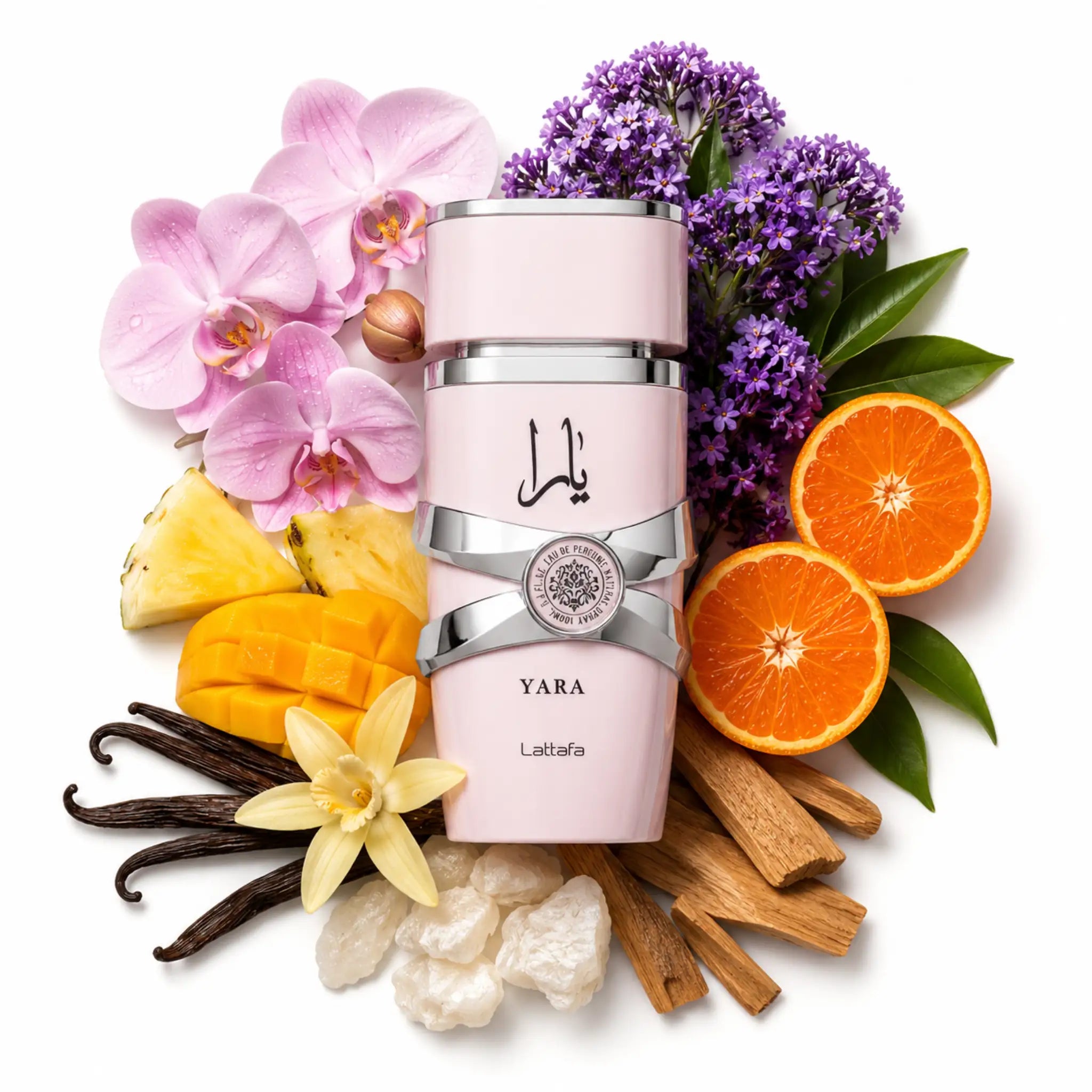 Yara_Rosa_Lattafa_Eau_de_Parfum_Para_Mujer_Con_Fondo_Orquidea_Heliotropo_Naranja