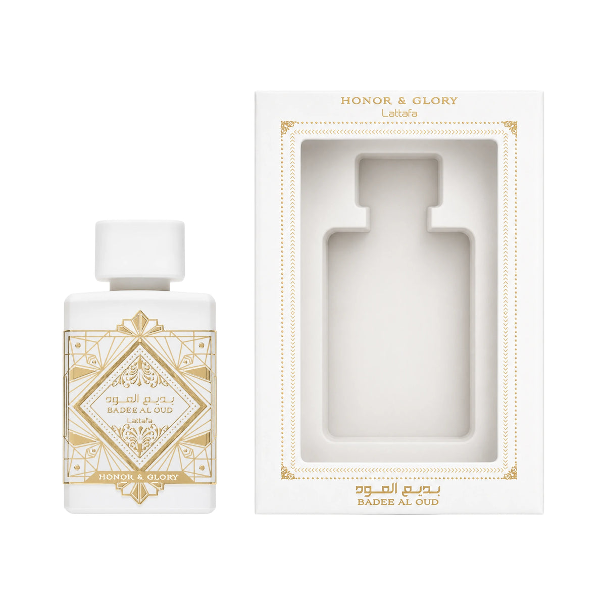 Caja de Bade'e Al Oud Honor & Glory Lattafa Eau de Parfum Unisex