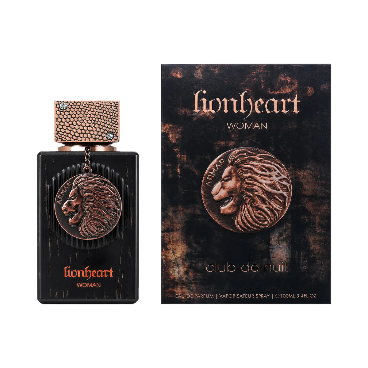 Frasco y caja de Club De Nuit Lionheart Woman Armaf Eau de Parfum Para Mujer