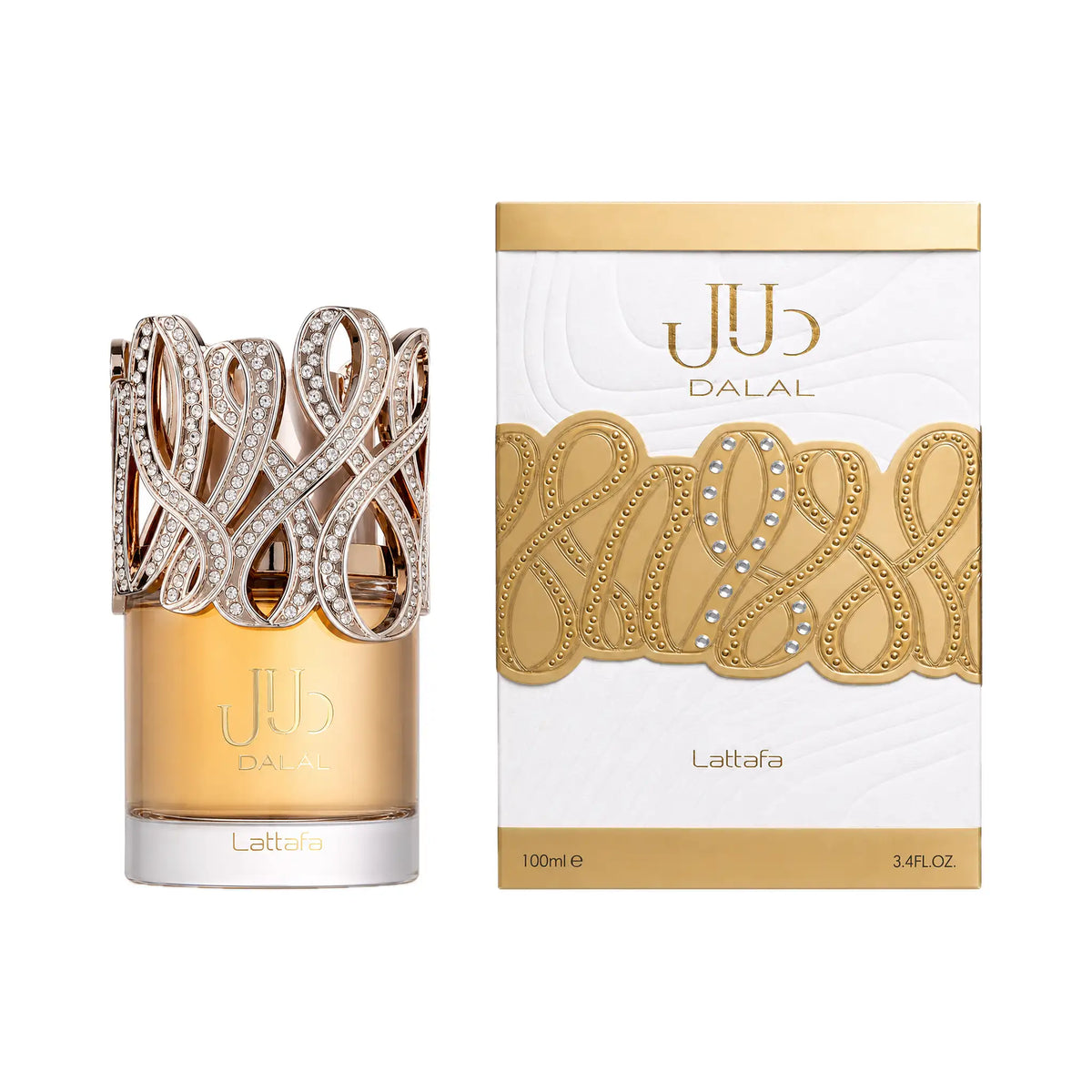 Frasco y caja de Dalal Lattafa Eau de Parfum Para Mujer