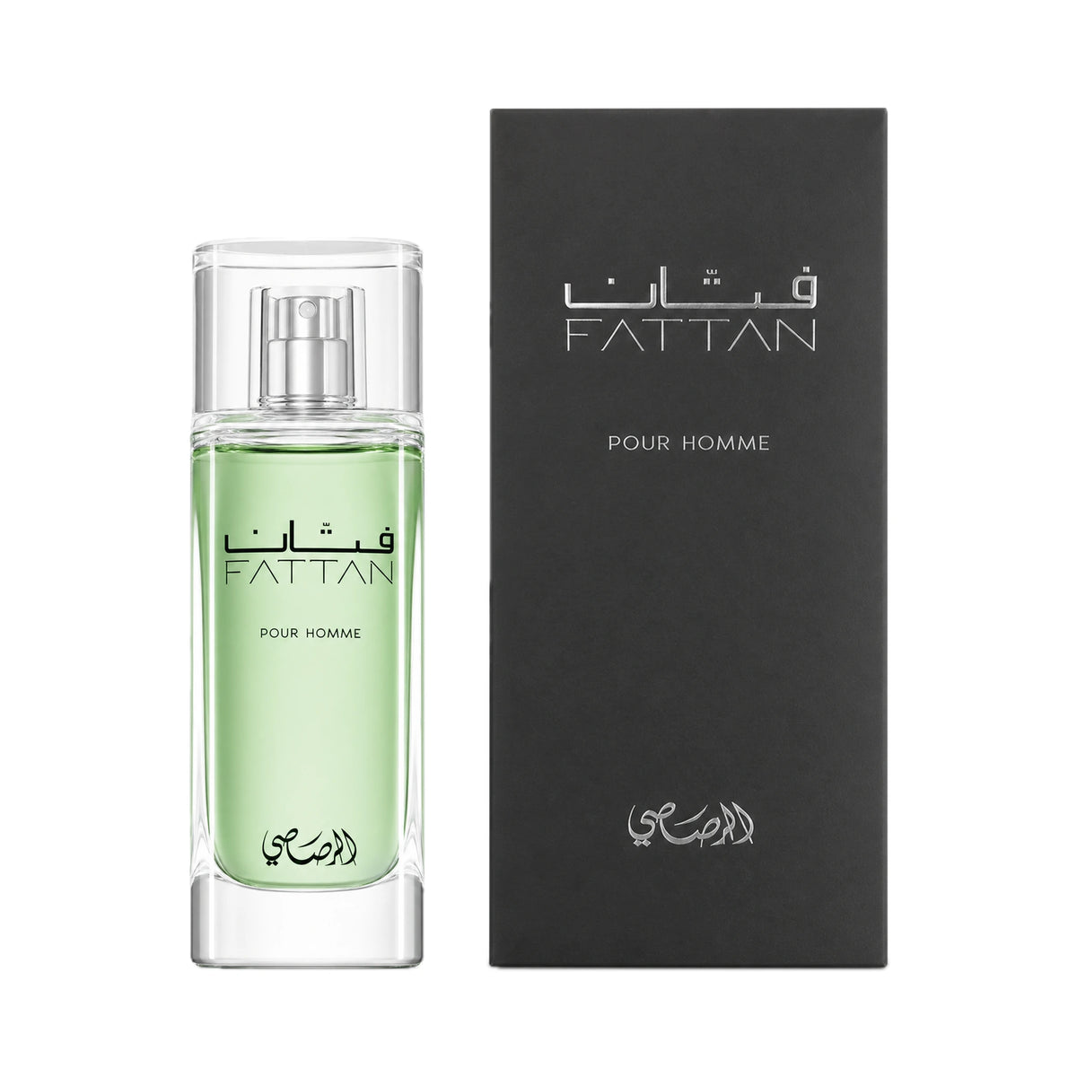 Frasco y caja de Fattan Pour Homme Rasasi Eau de Parfum Para Hombre