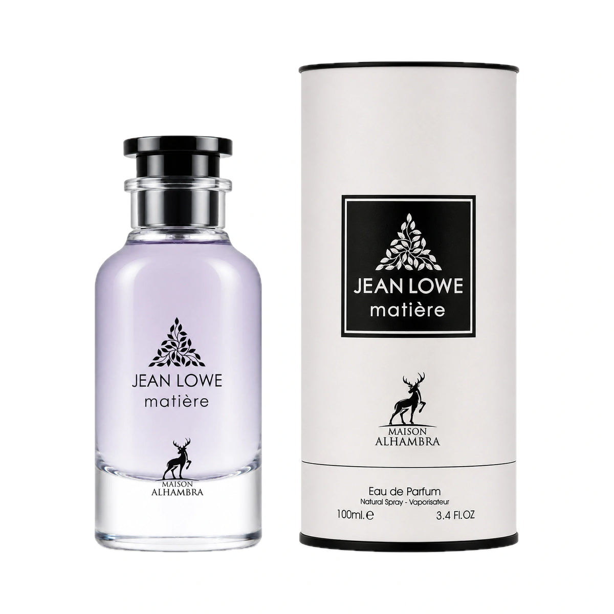 Frasco y caja de Jean Lowe Matiere Maison Alhambra Eau de Parfum Unisex