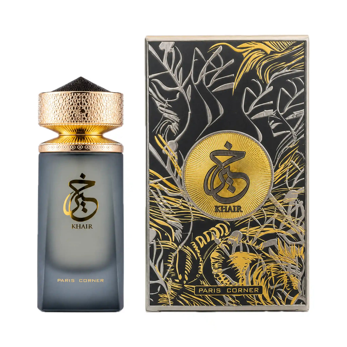 Frasco y caja de Khair Paris Corner Eau de Parfum Unisex