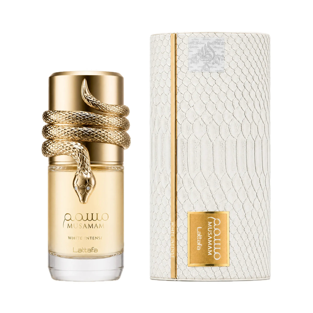 Frasco y caja de Musamam White Intense Lattafa Eau de Parfum Unisex