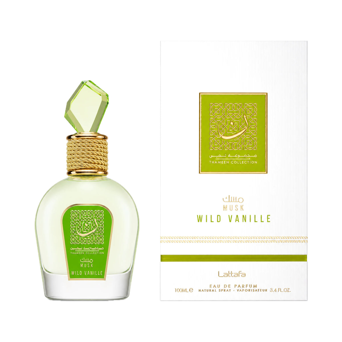 Frasco y caja de Musk Wild Vanille Lattafa Eau de Parfum Para Mujer