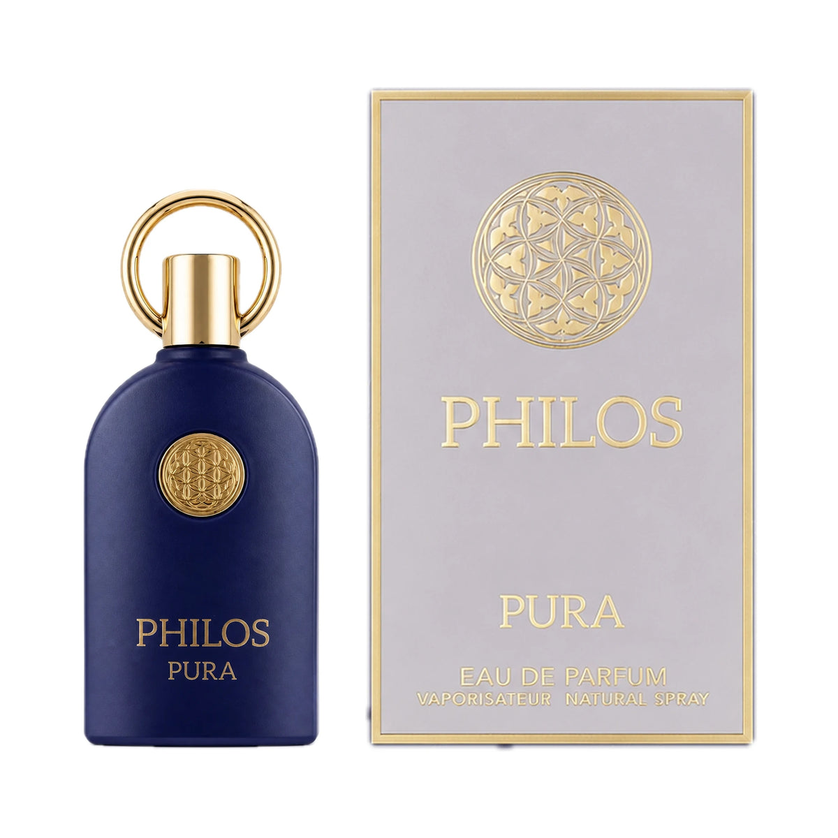 Frasco y caja del perfume Philos Pura Maison Alhambra Eau de Parfum Unisex