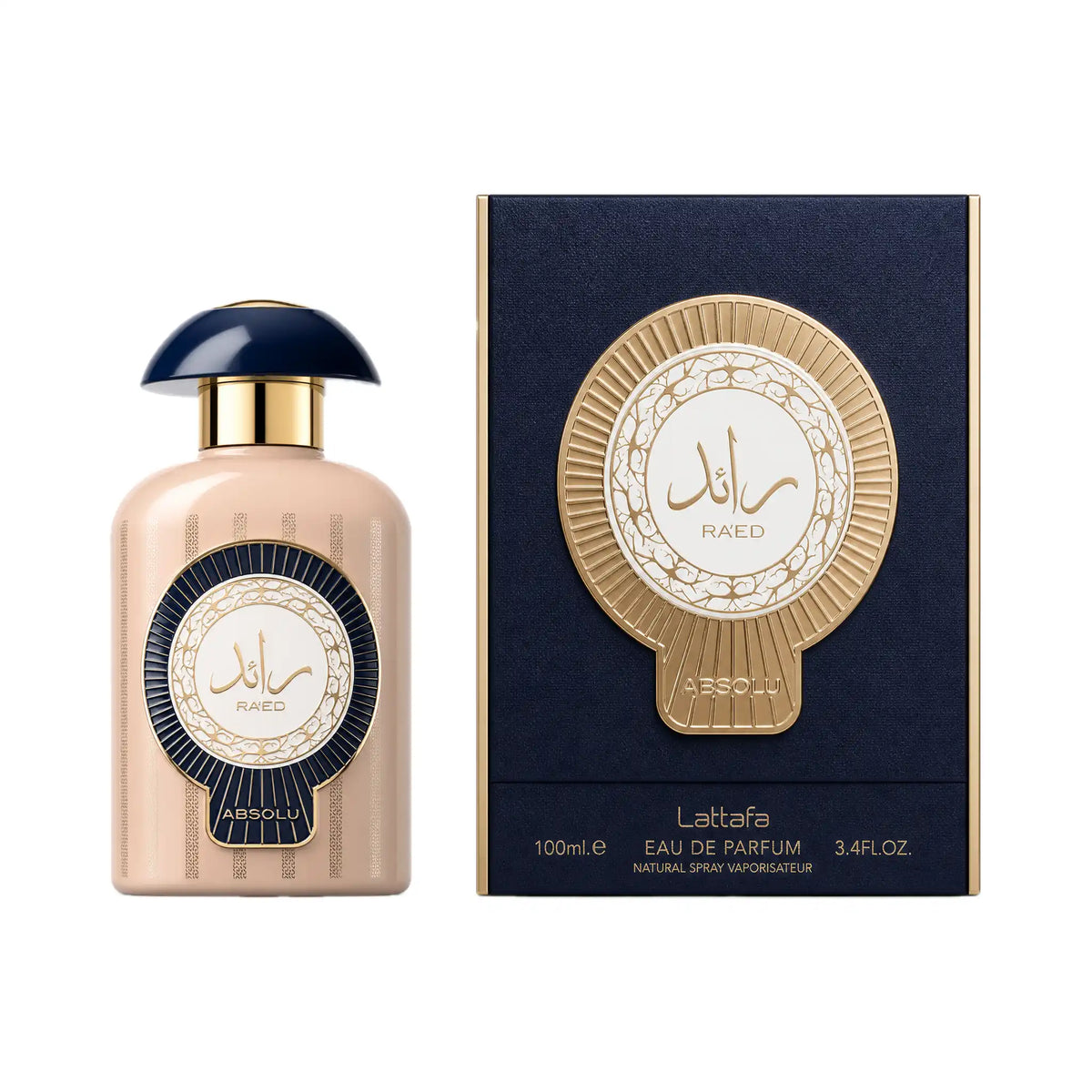 Frasco y caja del perfume Ra ed Absolu Lattafa Eau de Parfum Unisex