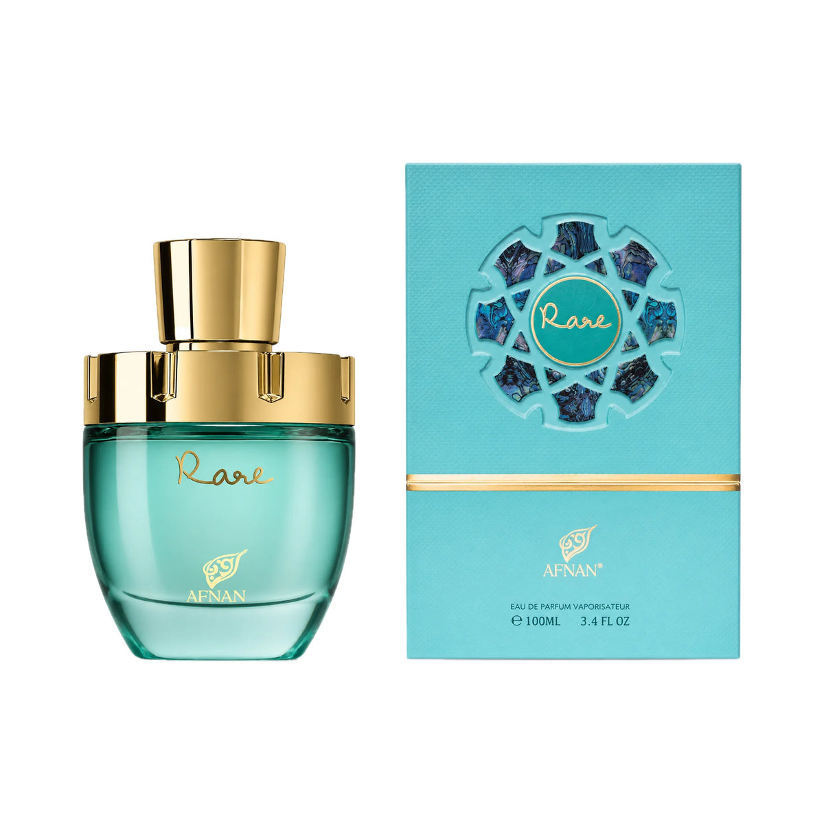 Frasco y caja del perfume Rare Tiffany Afnan Eau de Parfum Para Mujer