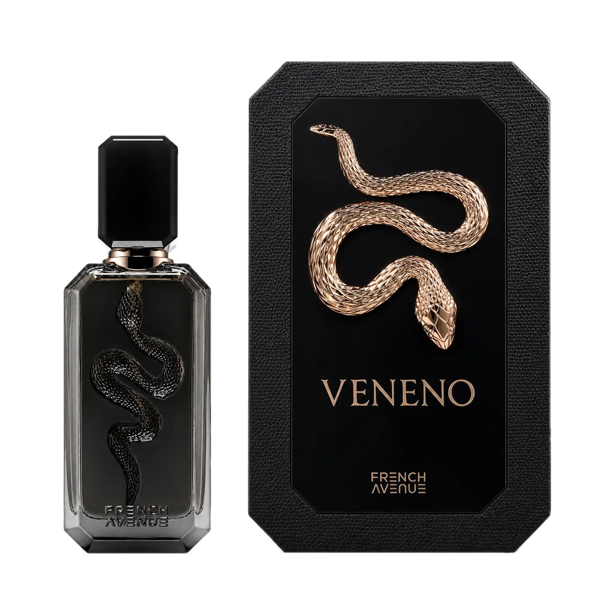 Frasco y caja del perfume Veneno French Avenue Eau de Parfum