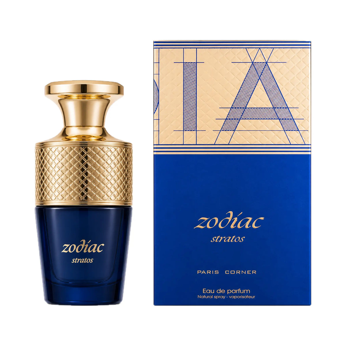 Frasco y caja del perfume Zodiac Stratos Paris Corner Eau de Parfum