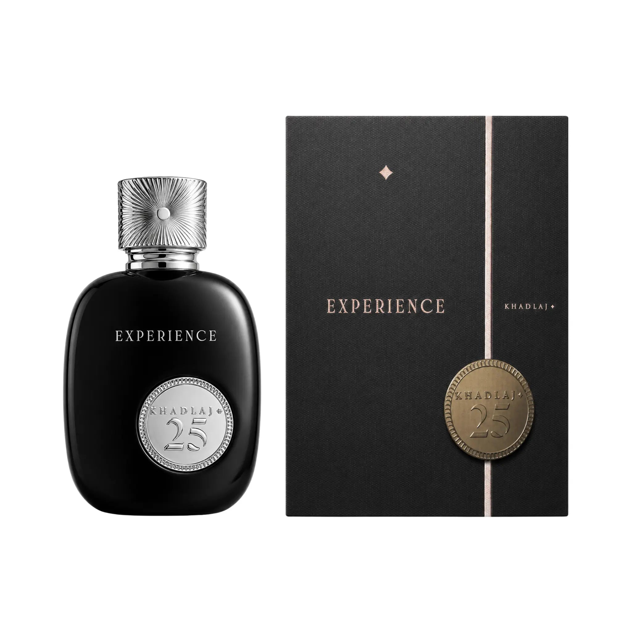 Caja y botella de 25 Experience Khadlaj Eau de Parfum