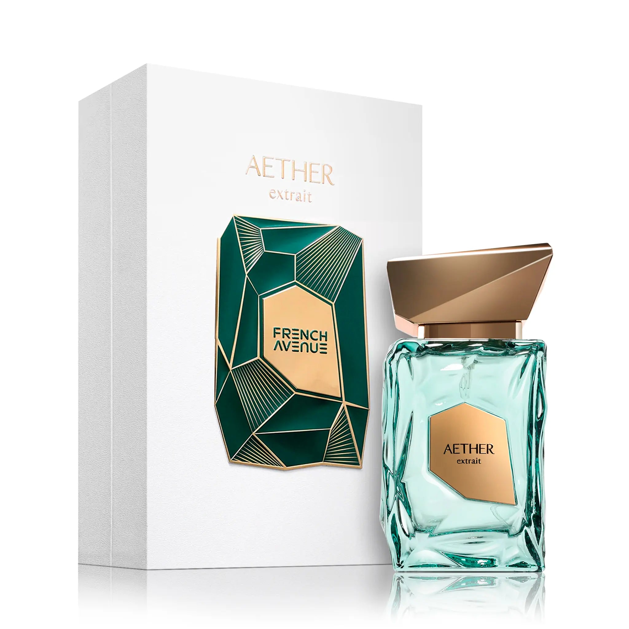 Frasco y caja de Aether French Avenue Extrait de Parfum Unisex