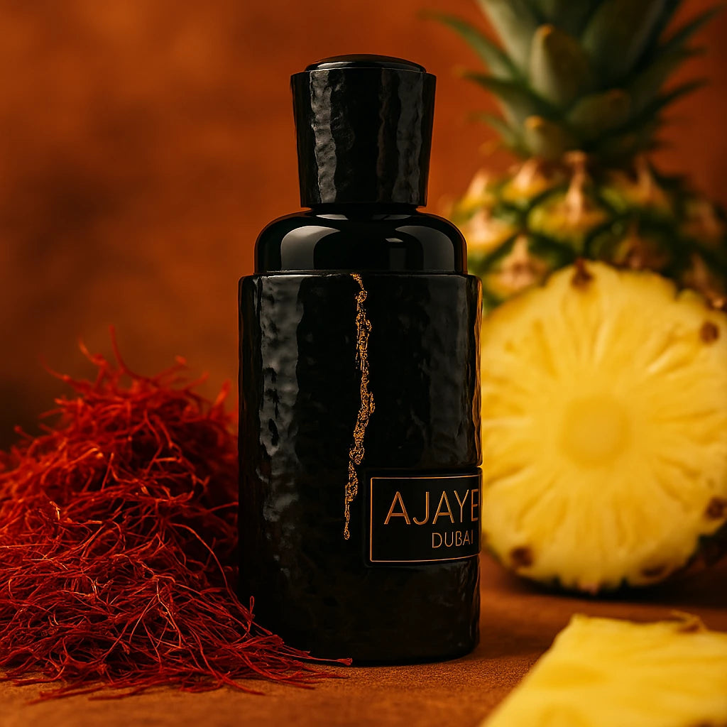 Ajayeb Dubai Lattafa Eau de Parfum Unisex con fondo de piña