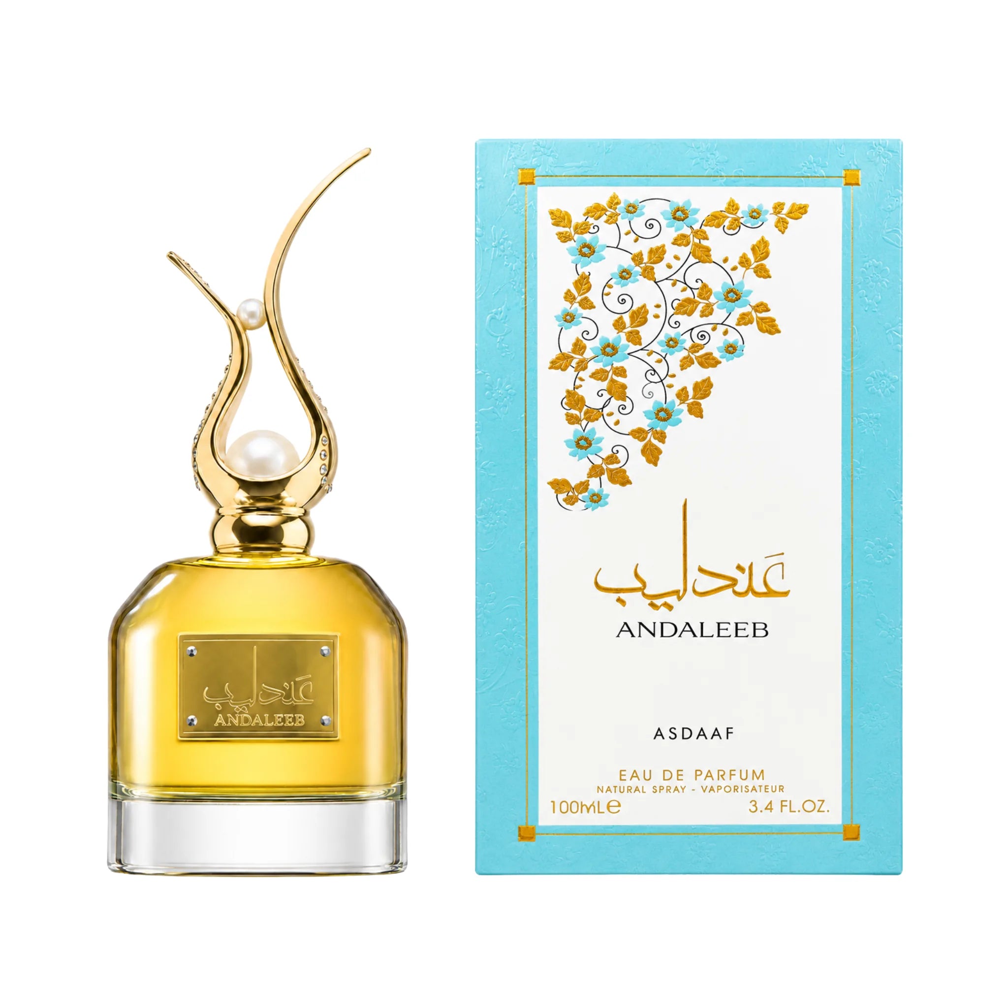 Frasco y caja de Al Andaleeb Asdaaf Eau de Parfum Para Mujer