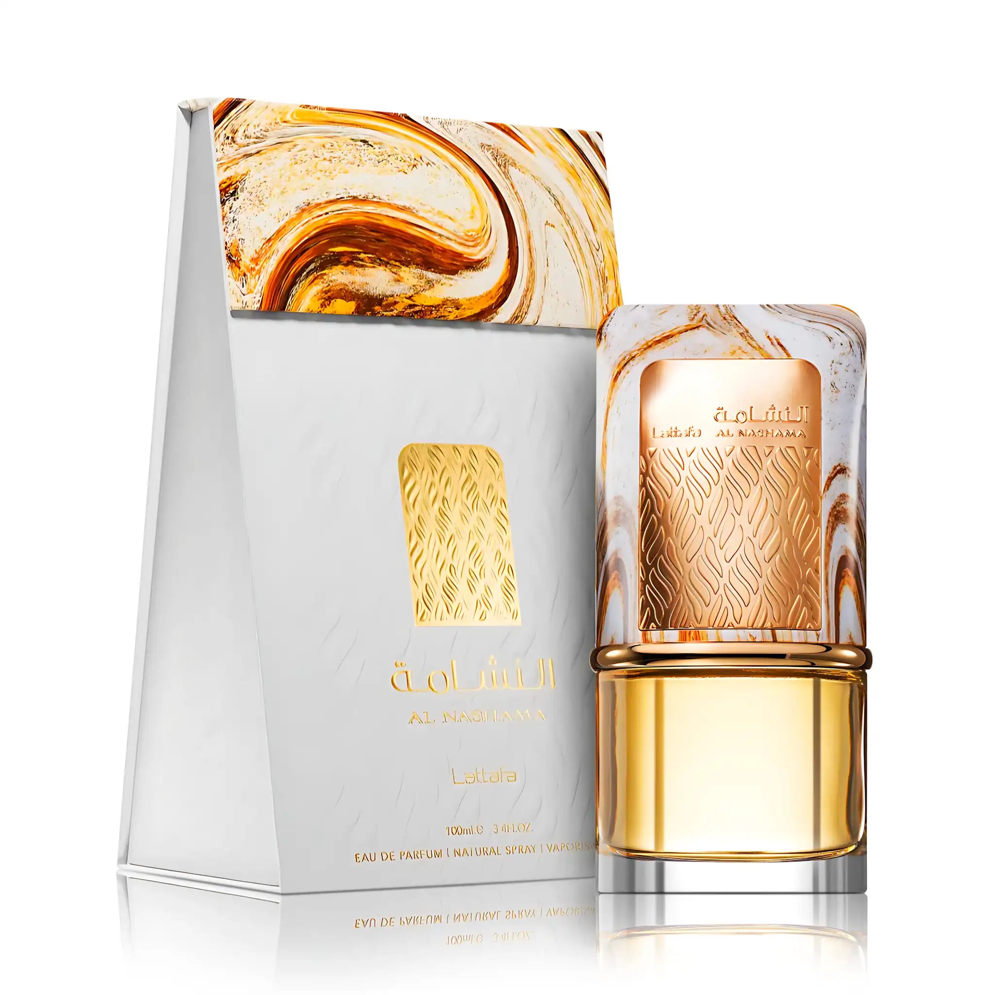 Frasco y caja de Al Nashama Lattafa Eau de Parfum Unisex