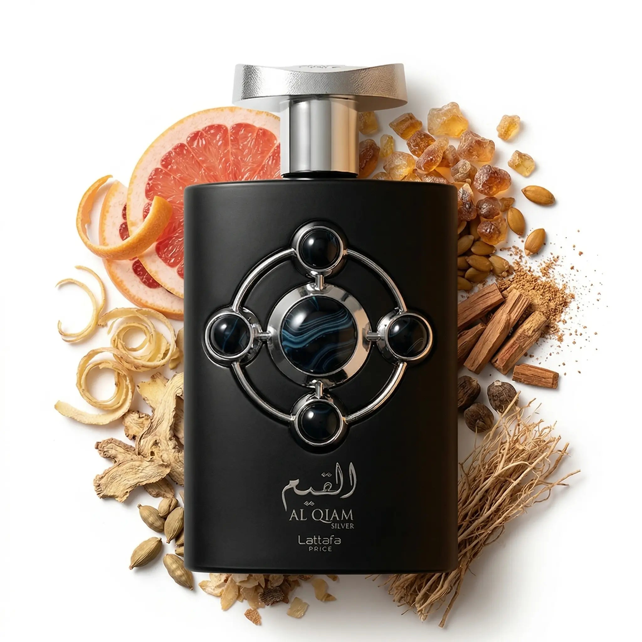 Al_Qiam_Silver_Lattafa_Eau_de_Parfum_Para_Hombre_Fondo_Blanco_Toronja_Jengibre