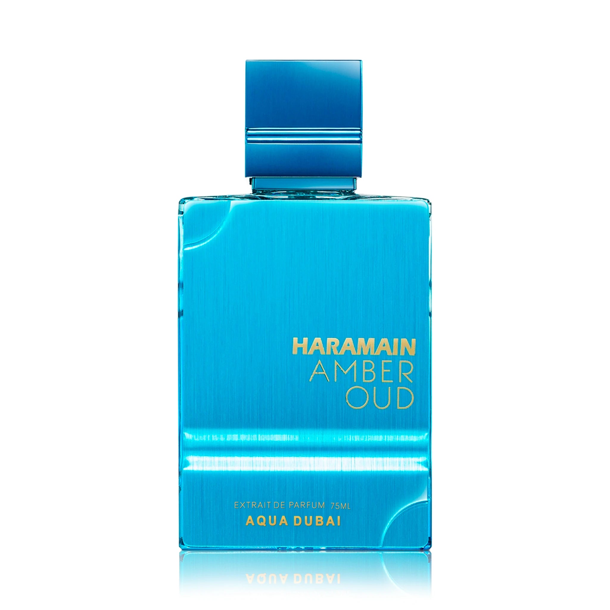 Frasco de Amber Oud Aqua Dubai Al Haramain Extrait de Parfum Unisex