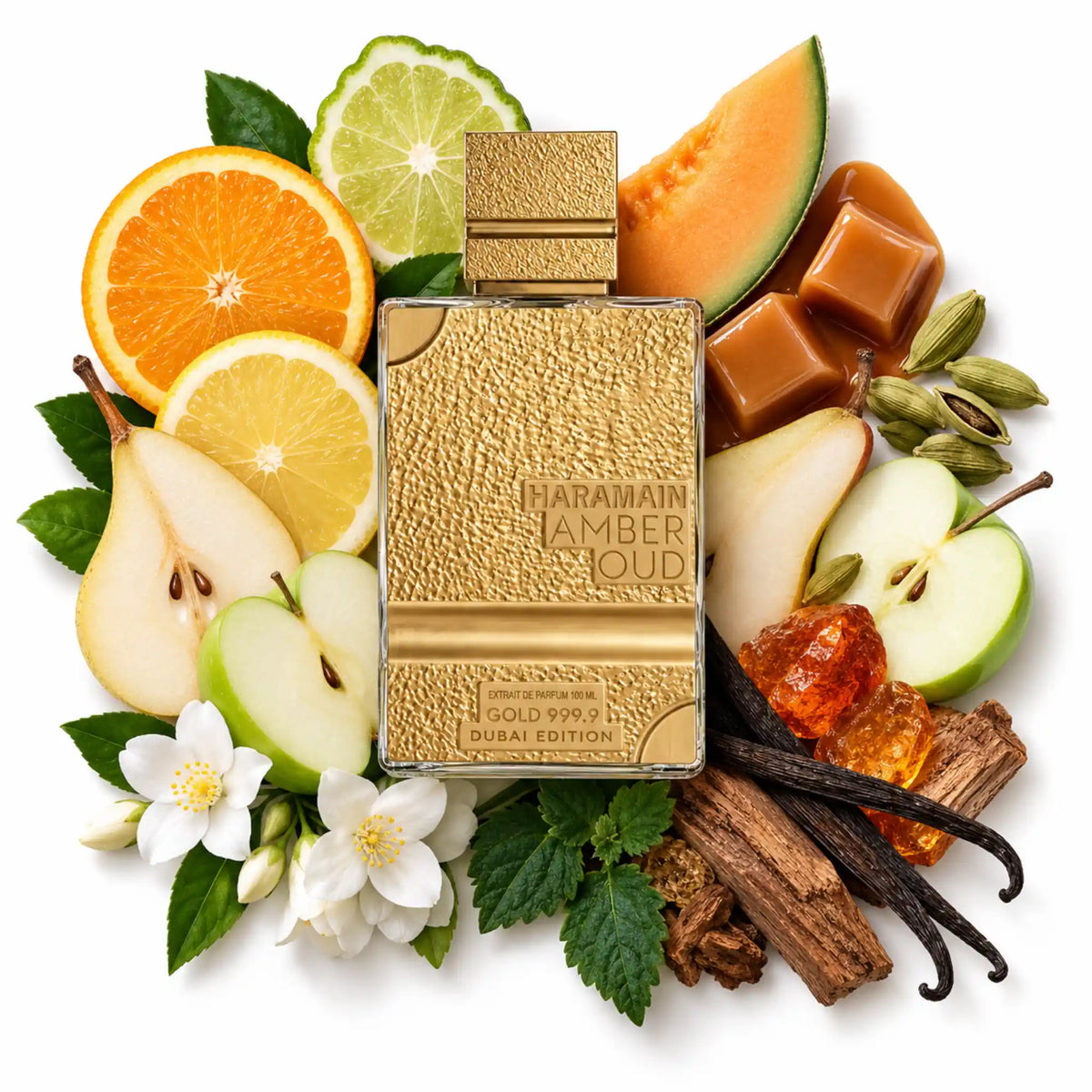 Ingredientes de Amber Oud Gold 999.9 Dubai Edition Al Haramain Eau de Parfum