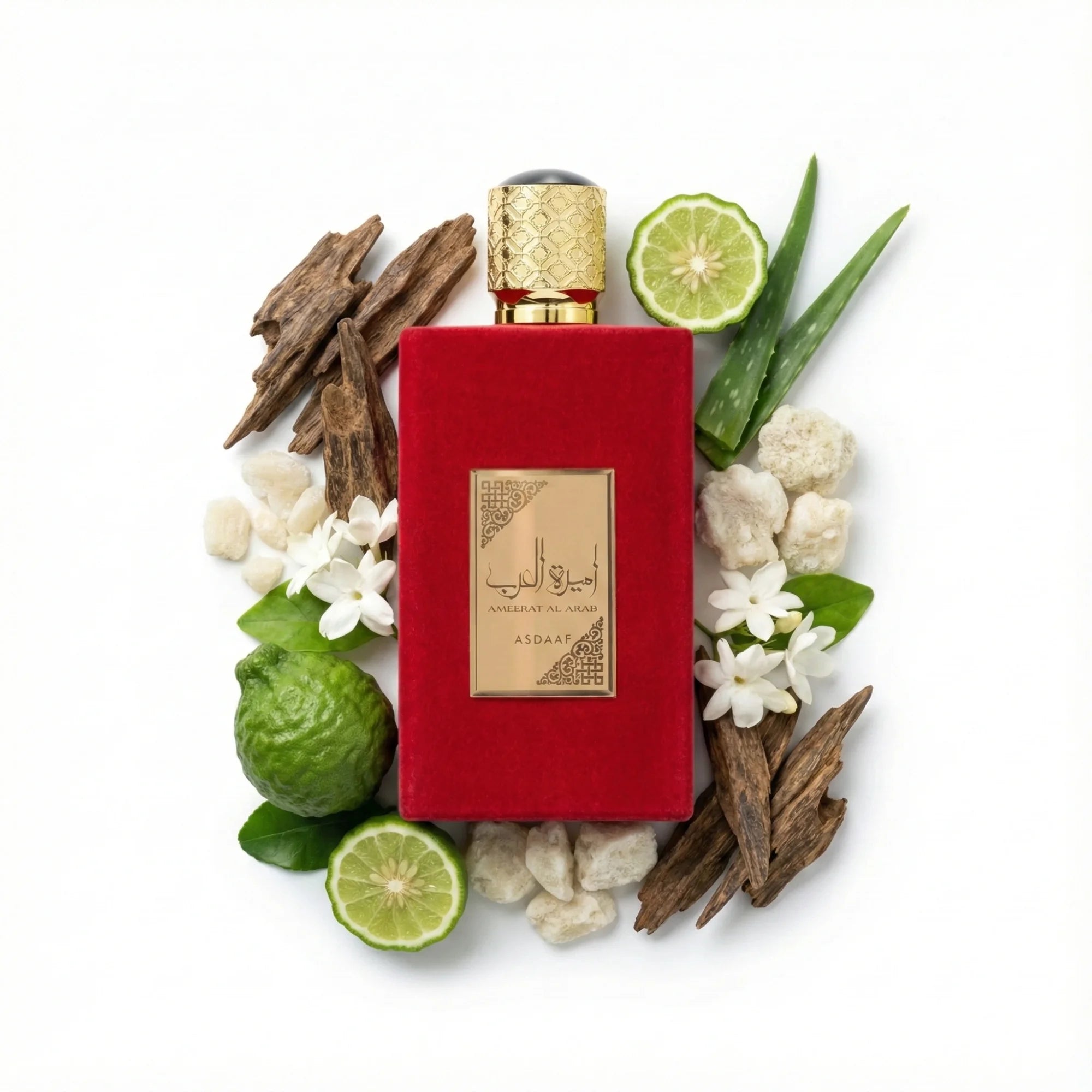 Ameerat_Al_Arab_Asdaaf_Eau_de_Parfum_Para_Mujer_Fondo_Blanco_Citricos_Bergamota_Almizcle_Sabila