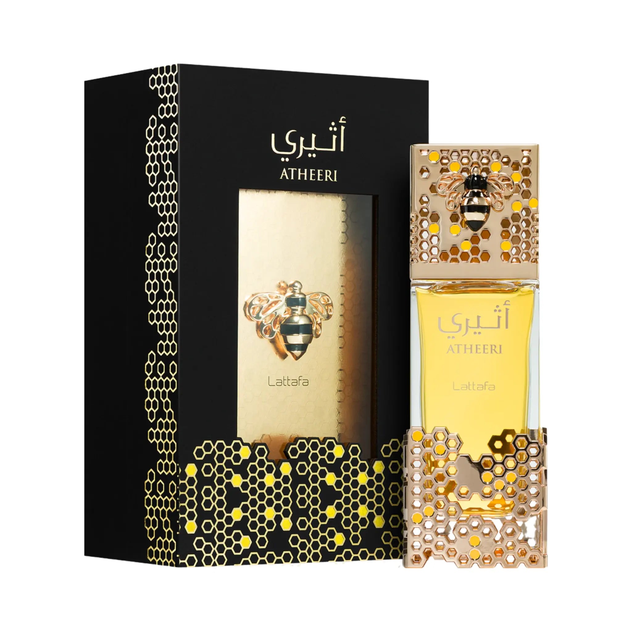 Frasco y caja del Atheeri Lattafa Eau de Parfum Para Mujer