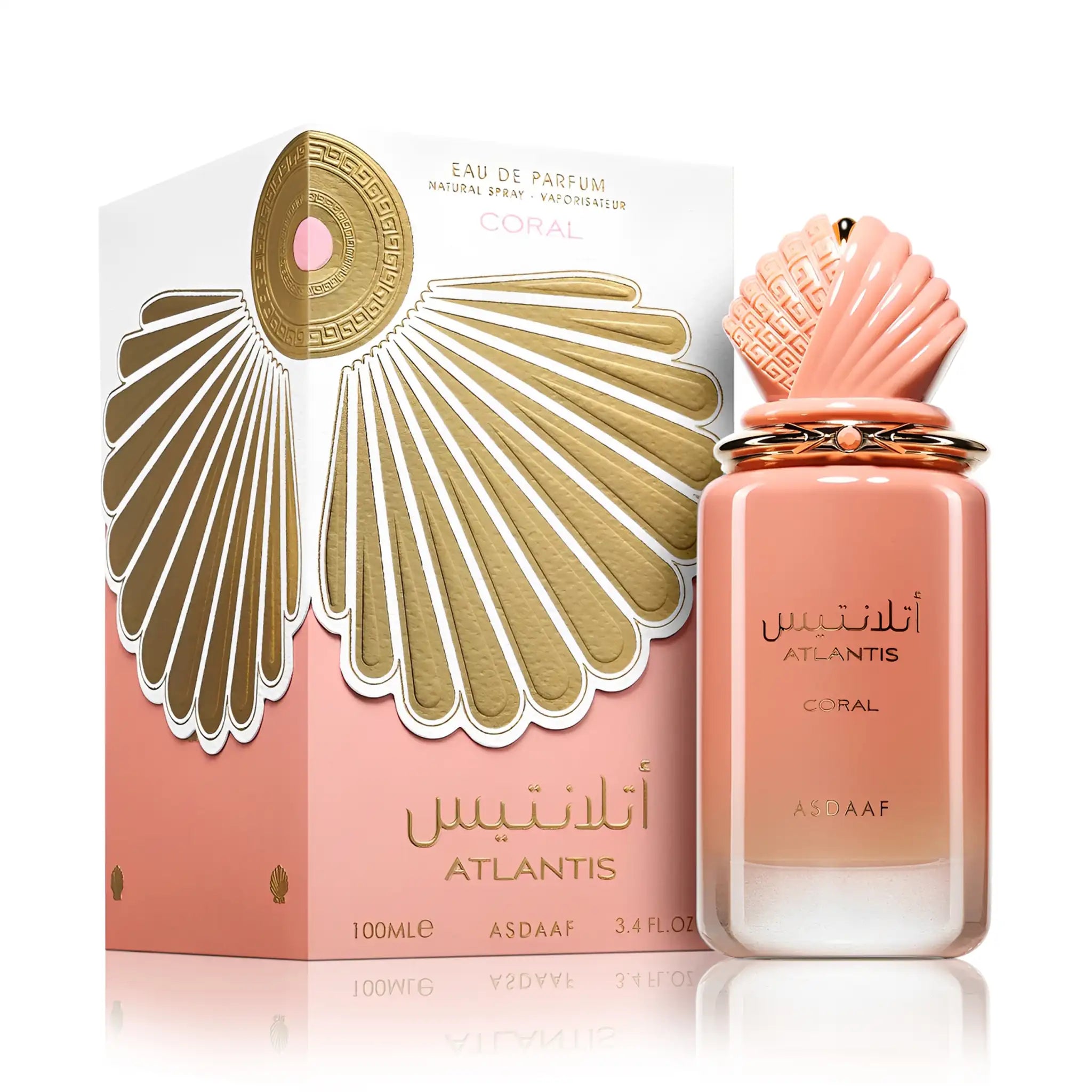 Frasco y caja de Atlantis Coral Asdaaf Eau de Parfum Para Mujer