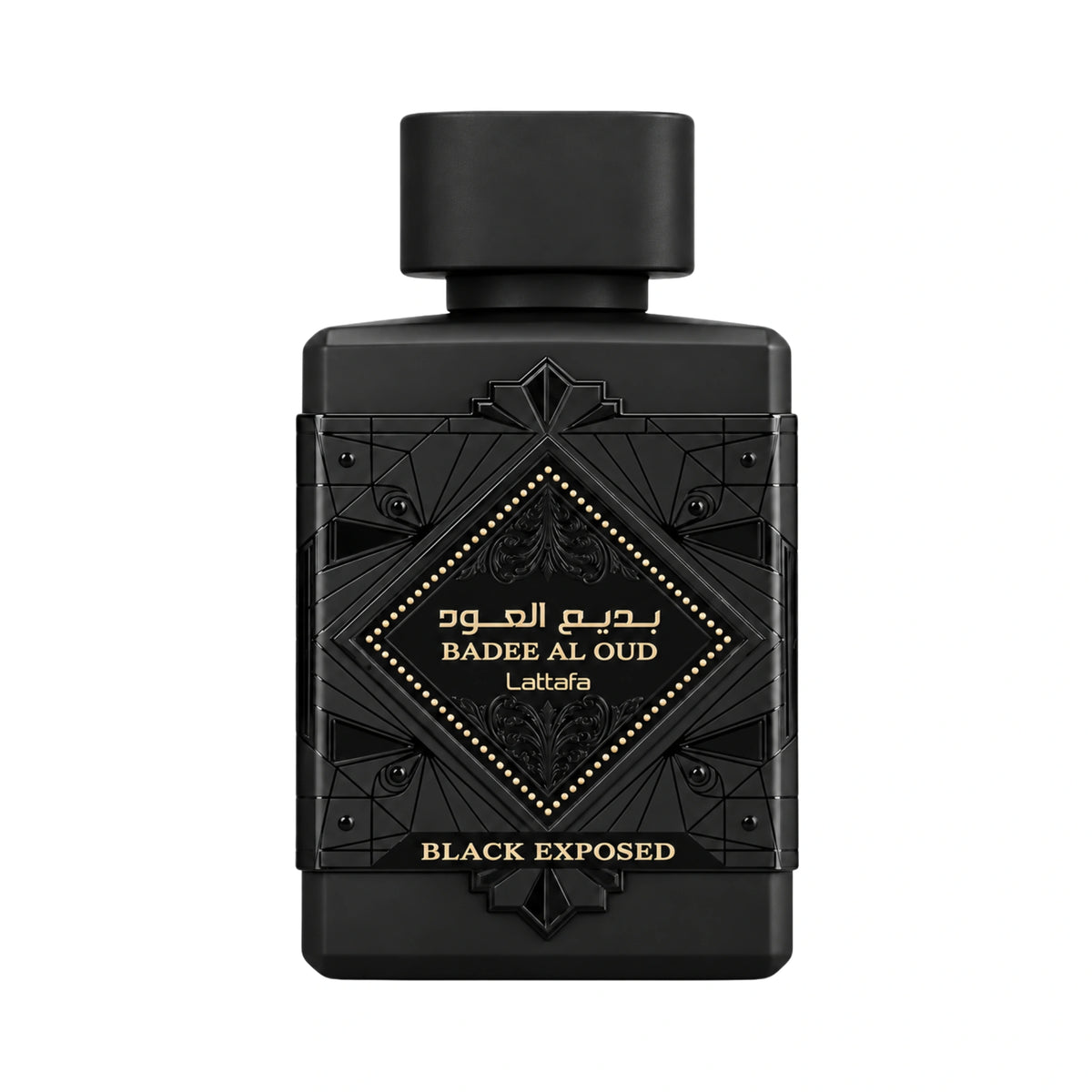 Botella de Bade'e Al Oud Black Exposed Lattafa Eau de Parfum