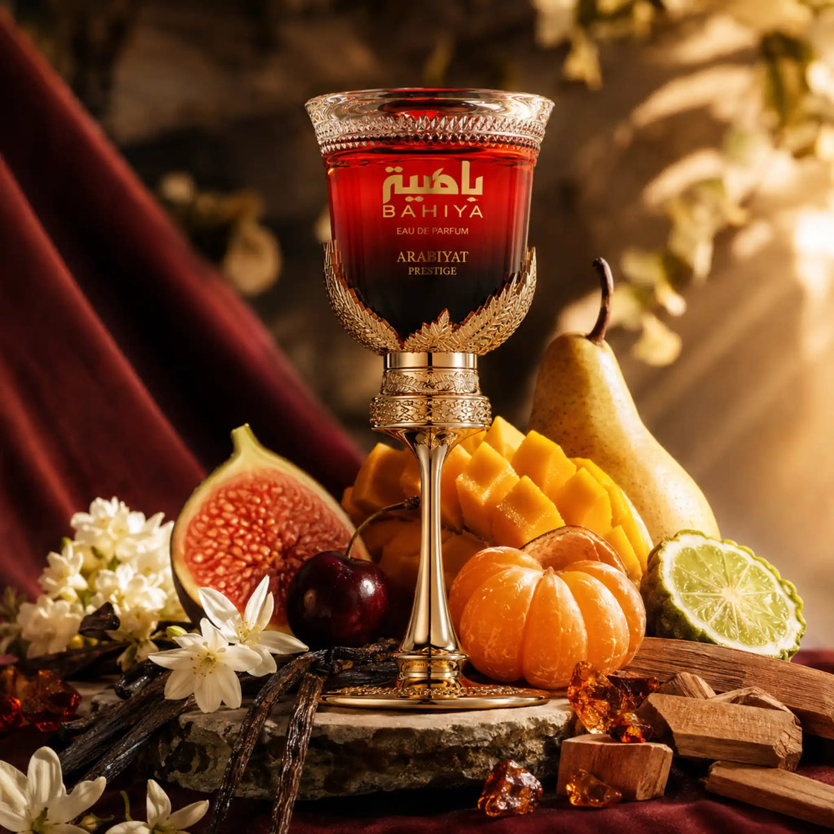 Fondo del perfume Bahiya Garnet Arabiyat Prestige Eau de Parfum