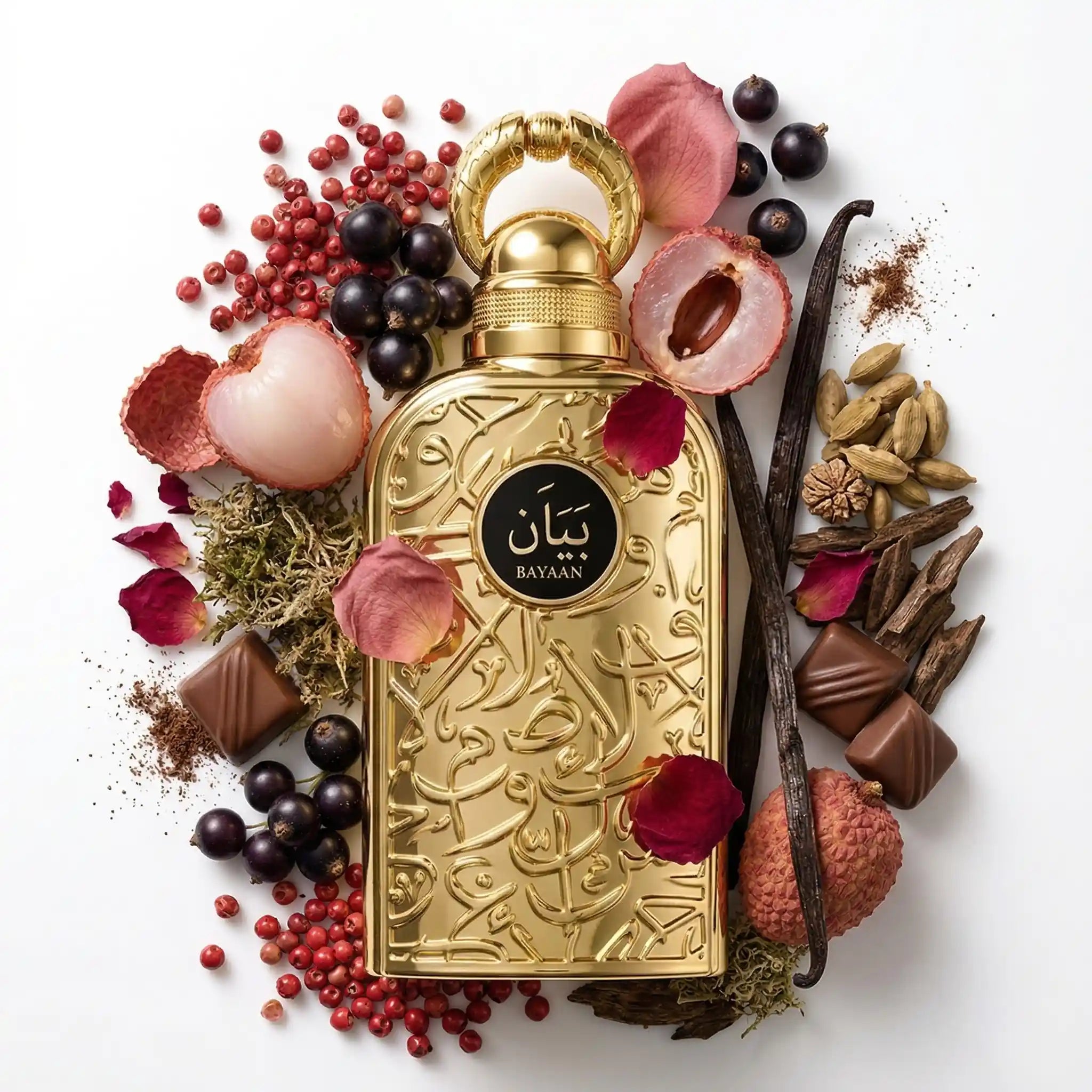 Bayaan_Lattafa_Eau_de_Parfum_Unisex_Fondo_Blanco_Casis_Praline