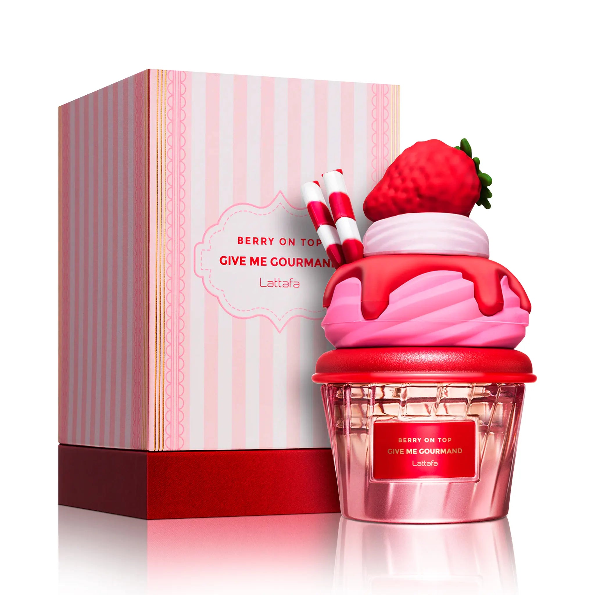 Frasco y caja de Berry On Top Lattafa Eau de Parfum Para Mujer